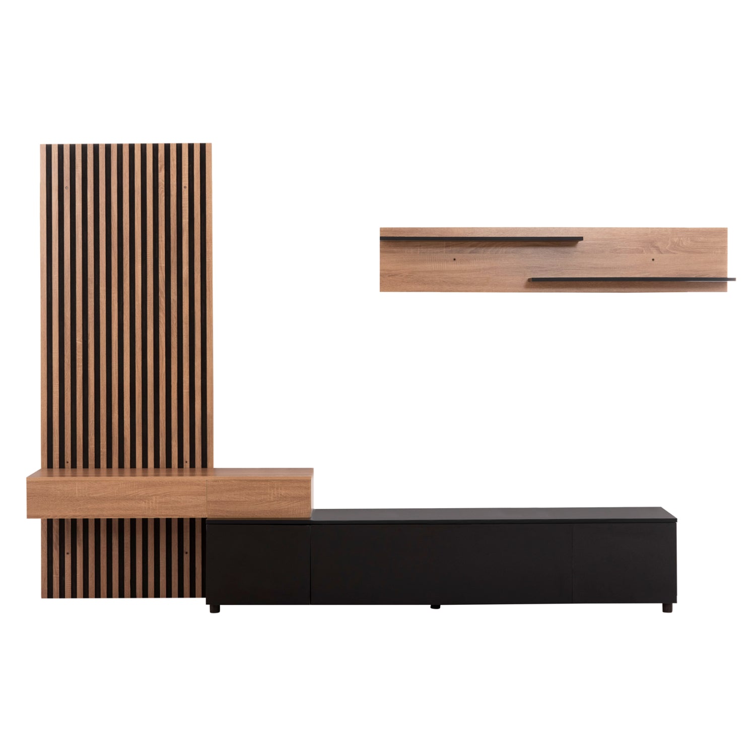 Телевизор DORT с меламин в цвят сонама-черно 249.5x42.2x199.5см