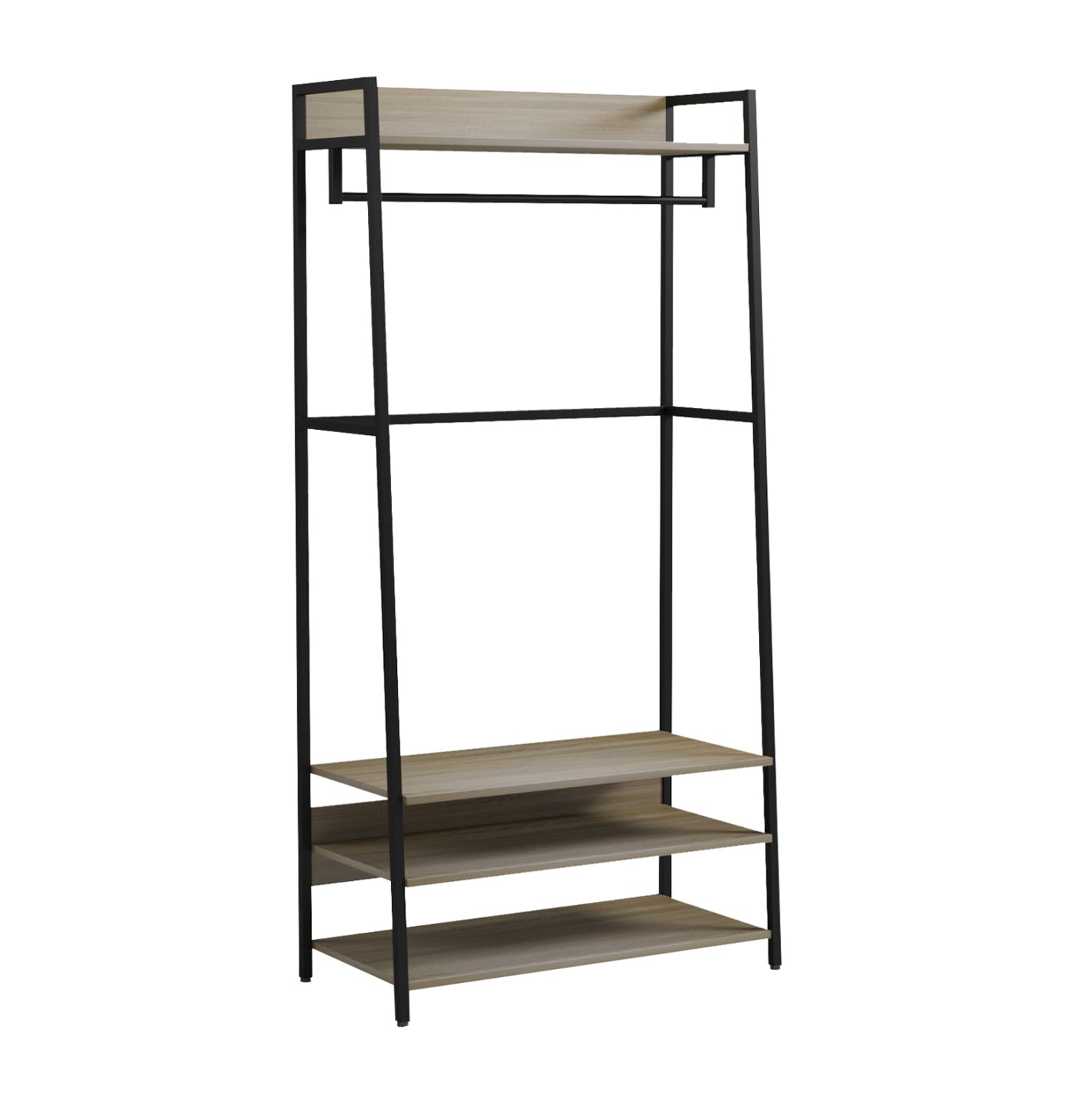 Входно мебели/отворен гардероб aranja черен метал-меламин sonama 84x40x169см