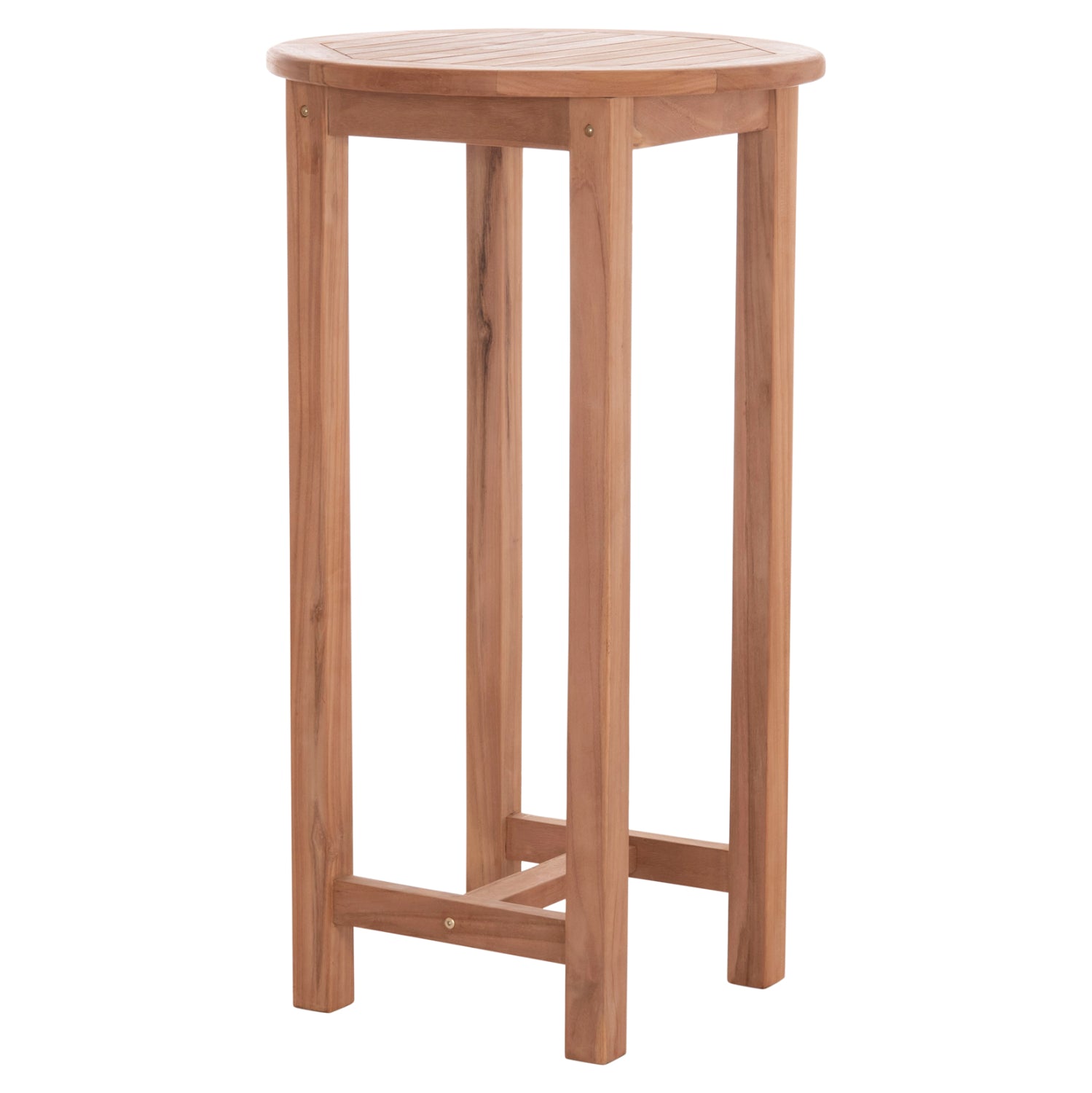 Кръгла бар маса/поставка от тиково дърво Presscot -- натурален φ60x105hcm