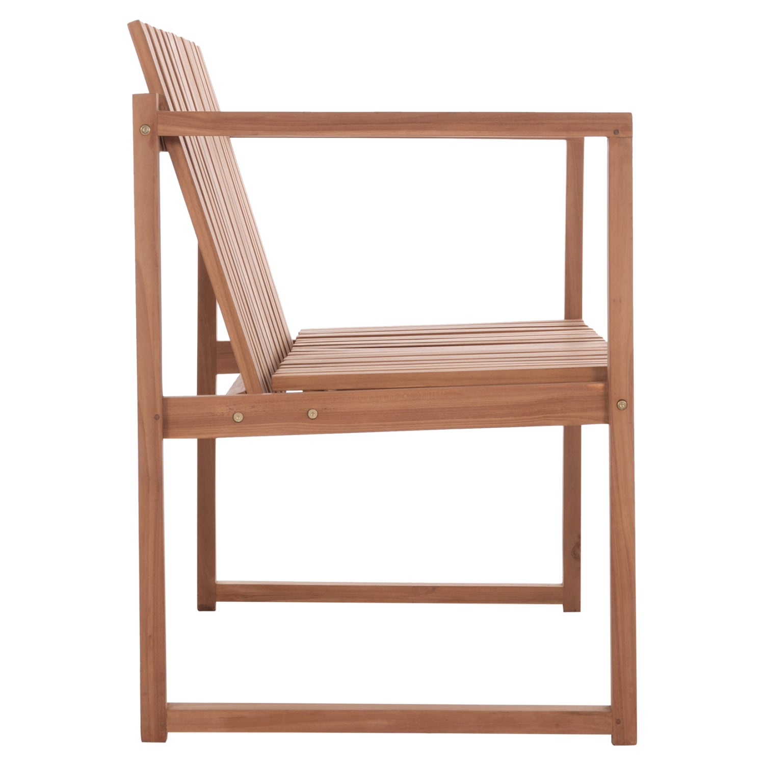 Градинска пейка за 2 места, тиково дърво - естествен цвят, 130x60x86см