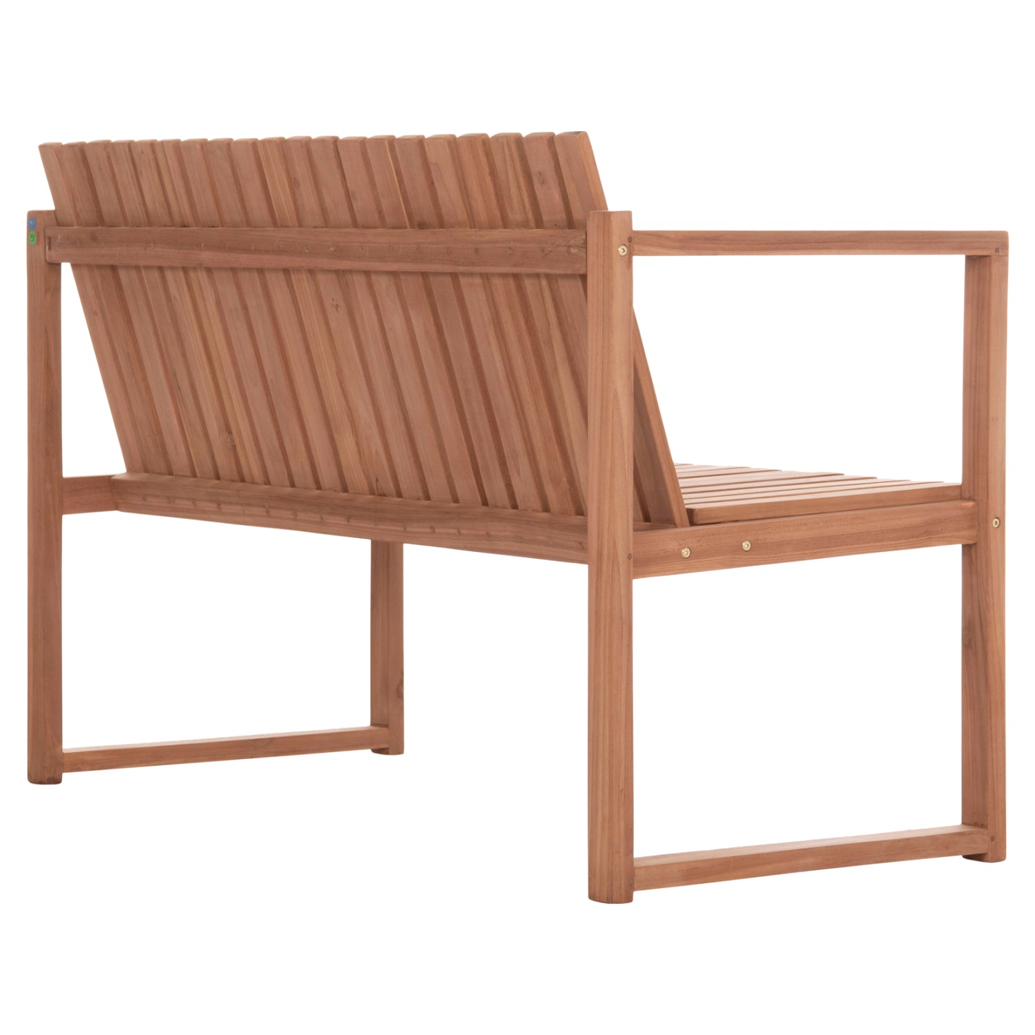 Градинска пейка за 2 места, тиково дърво - естествен цвят, 130x60x86см