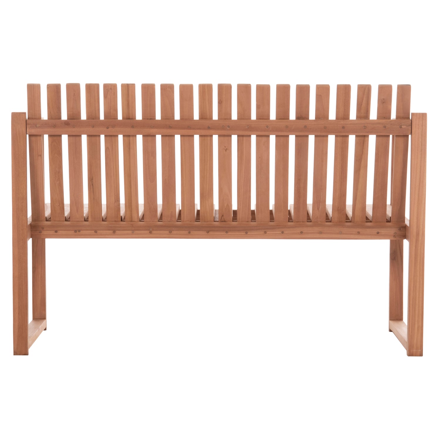 Градинска пейка за 2 места, тиково дърво - естествен цвят, 130x60x86см