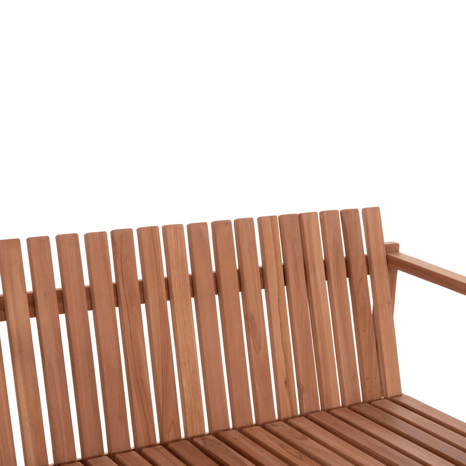 Градинска пейка за 2 места, тиково дърво - естествен цвят, 130x60x86см