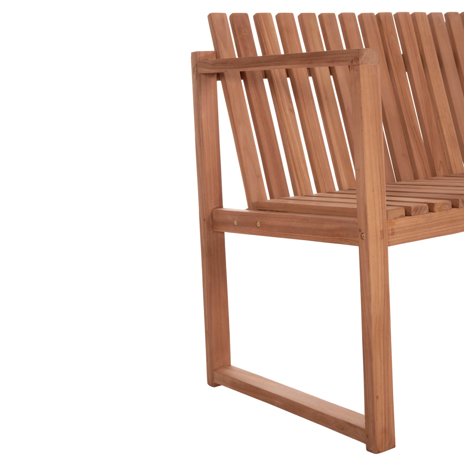 Градинска пейка за 2 места, тиково дърво - естествен цвят, 130x60x86см