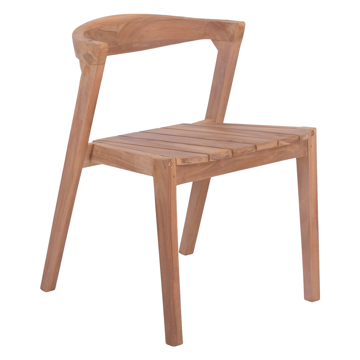 Градински стол Оrlean от тиково дърво - естествен цвят 49.5x58x70см