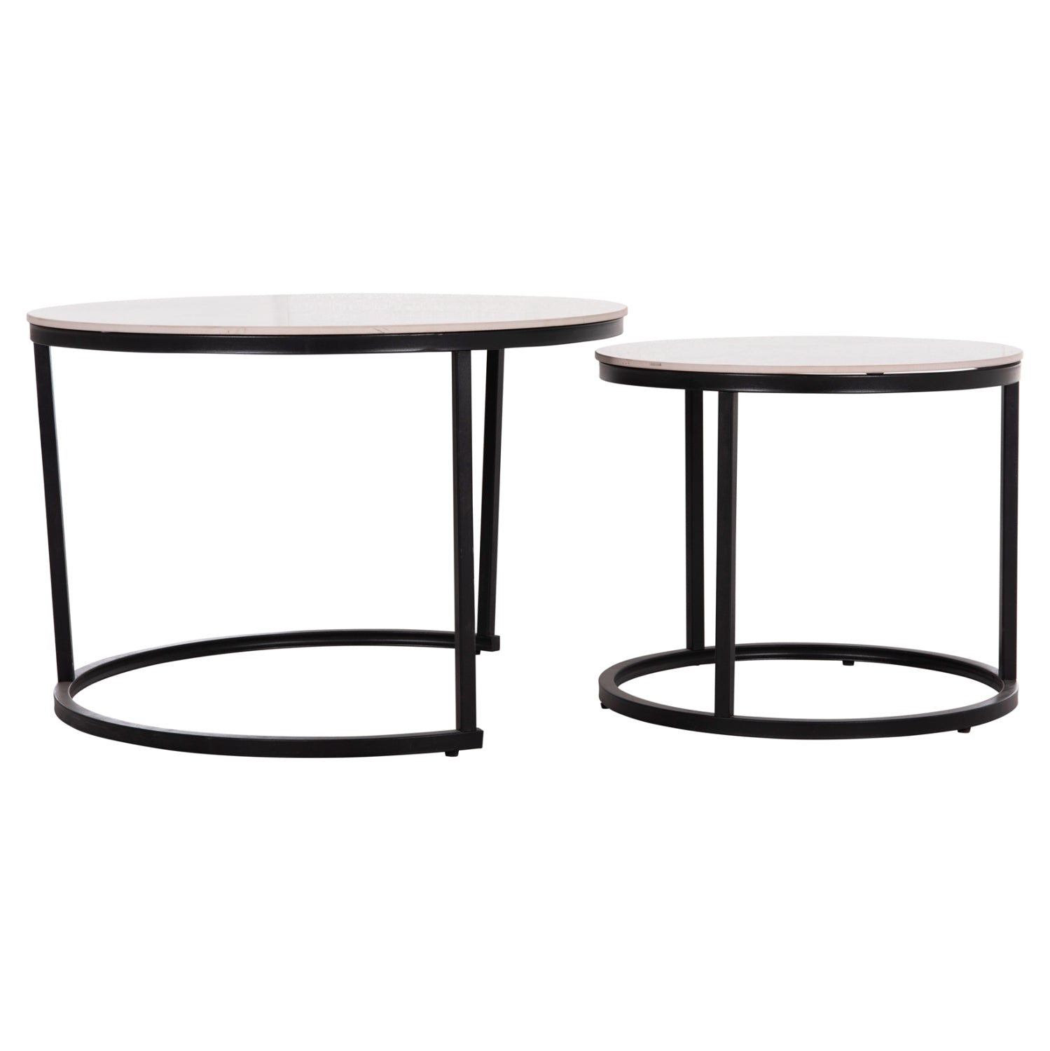 Комплект холни маси от 2 бр.TALOS сива керамика-метал φ70x46см