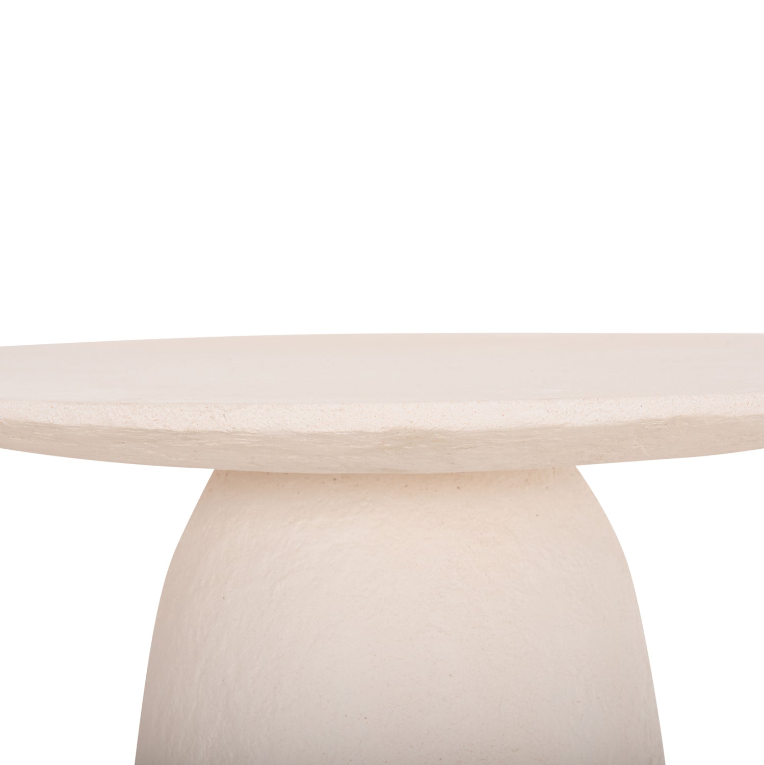 Кръгла трапезна маса SEPPO фибро цимент бяла--φ119.5x75.5см.