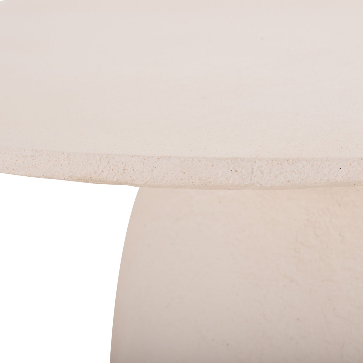 Кръгла трапезна маса SEPPO фибро цимент бяла--φ119.5x75.5см.