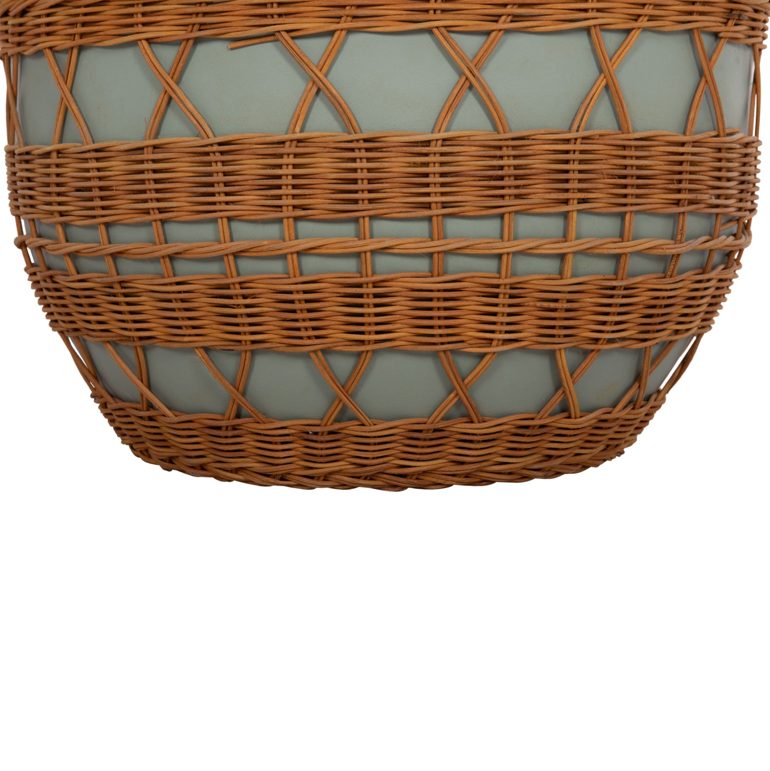 Холна маса Vilhena фибрo цимент зелен-ратан естествен ф56x47cm.