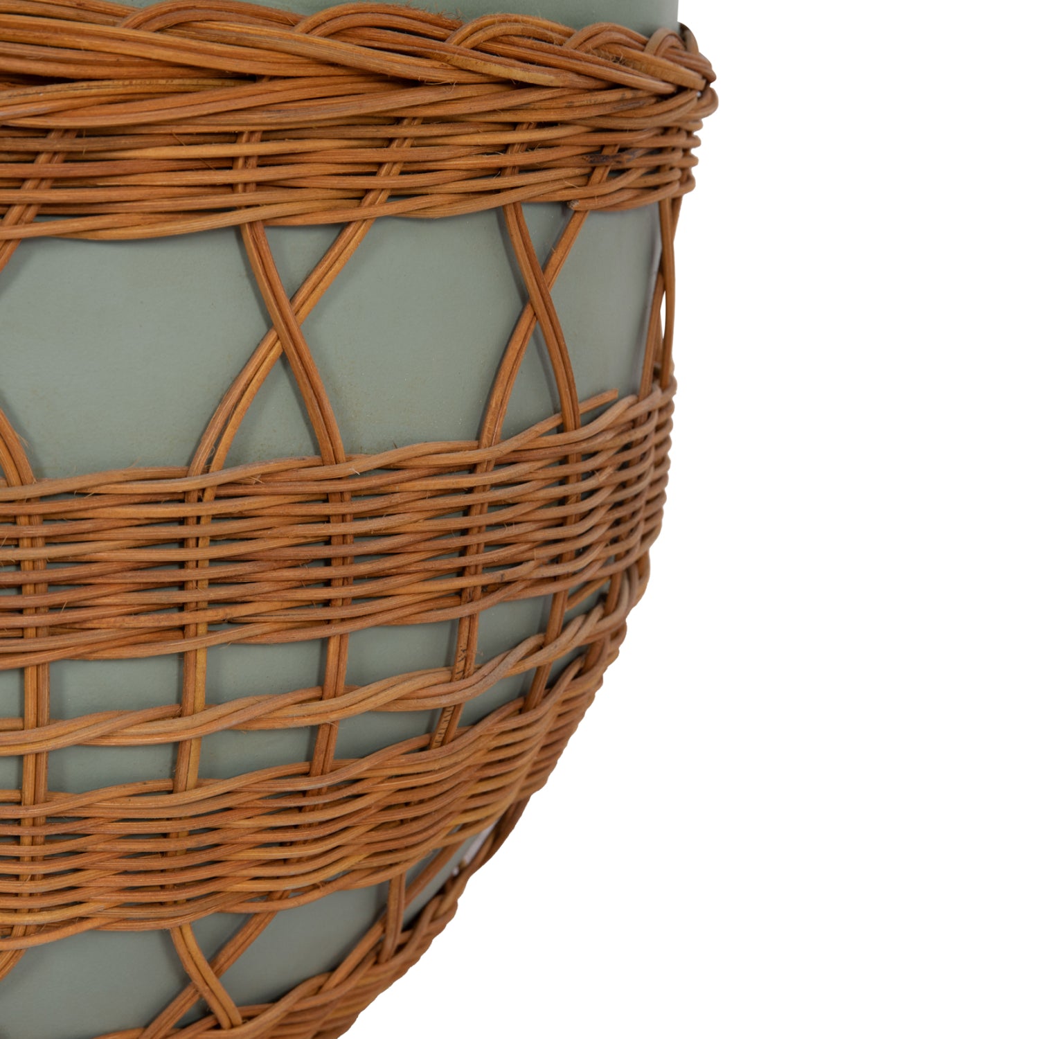 Холна маса Vilhena фибрo цимент зелен-ратан естествен ф56x47cm.