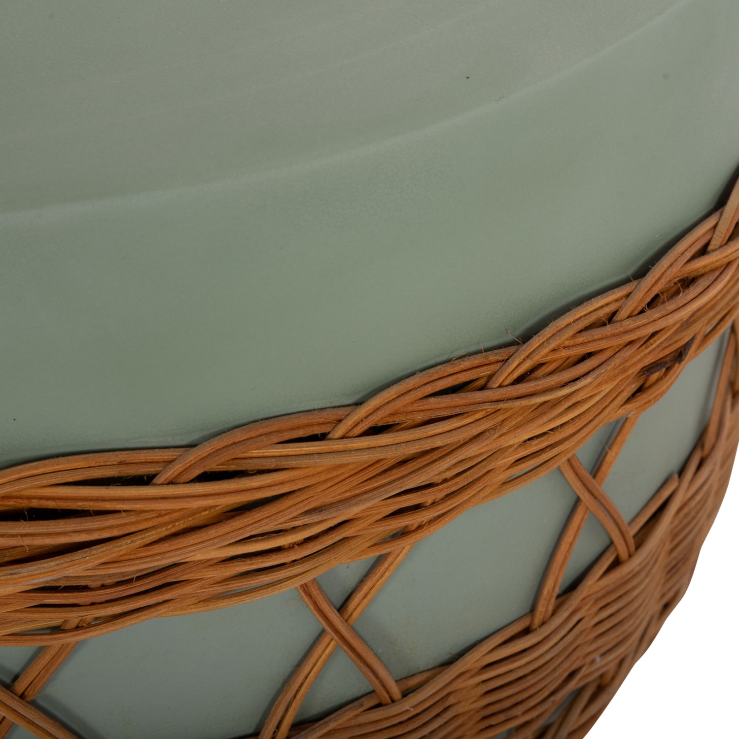 Холна маса Vilhena фибрo цимент зелен-ратан естествен ф56x47cm.