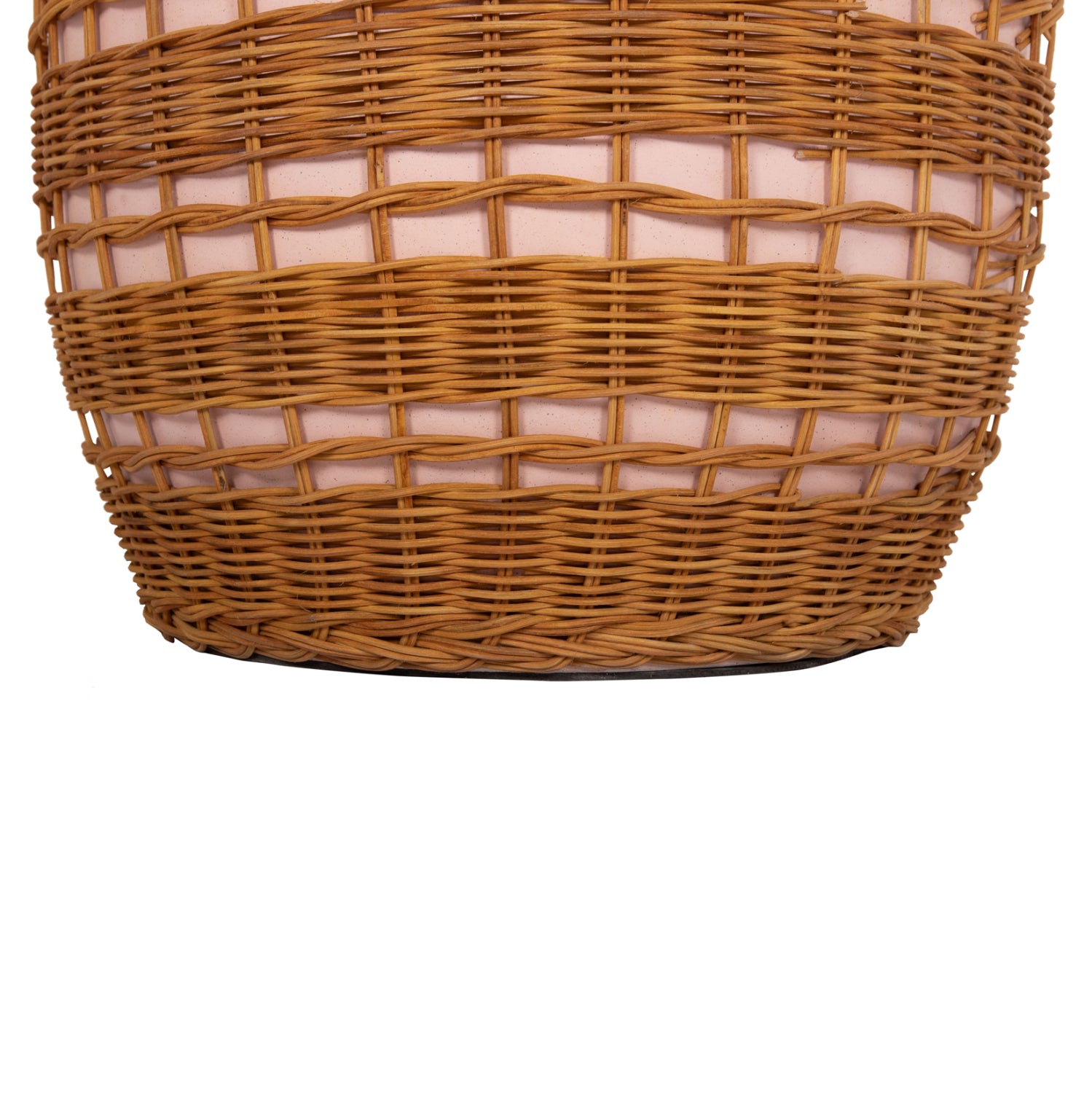 Помощна маса VILHENA фибро цимент розов-естествен ратан ф44,5х45см.