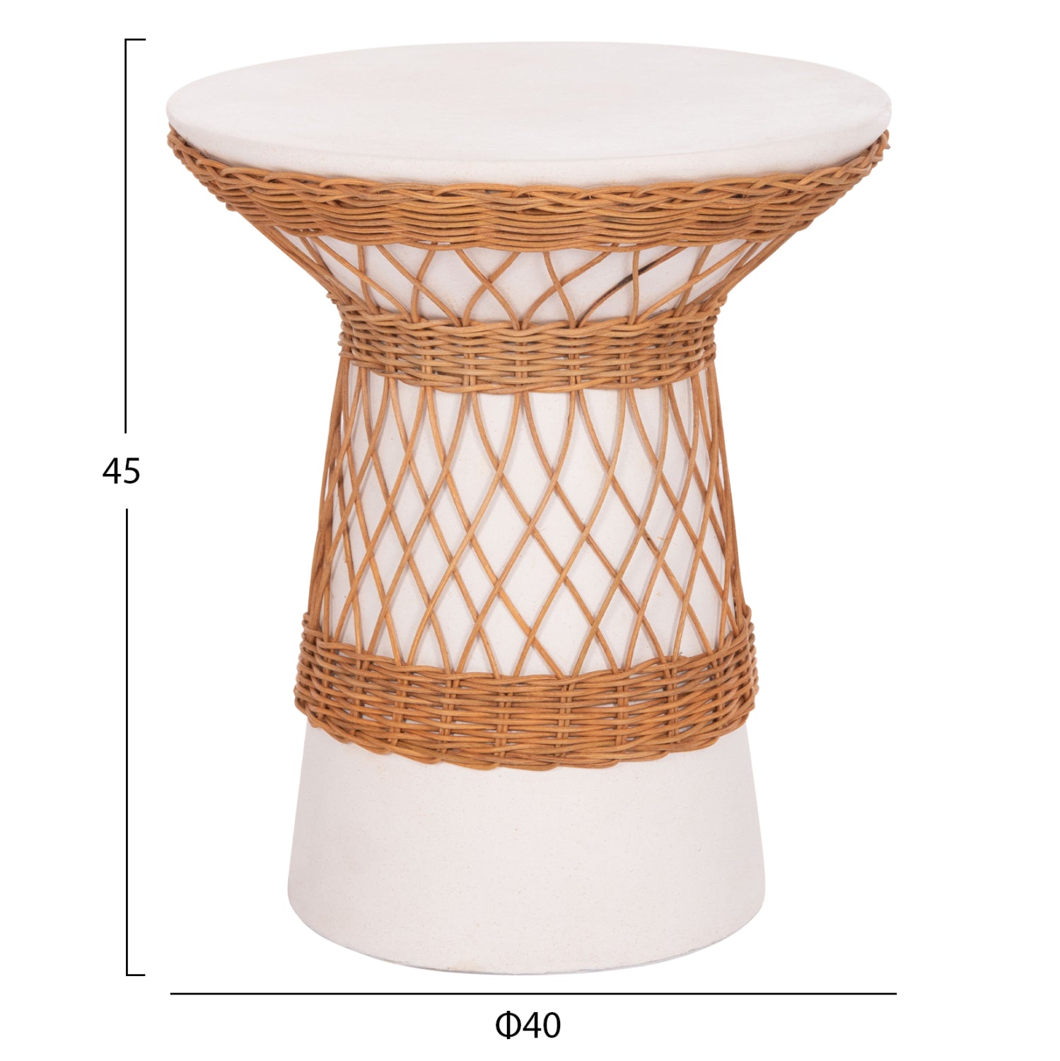 Маса Делия цвят натурал-бял