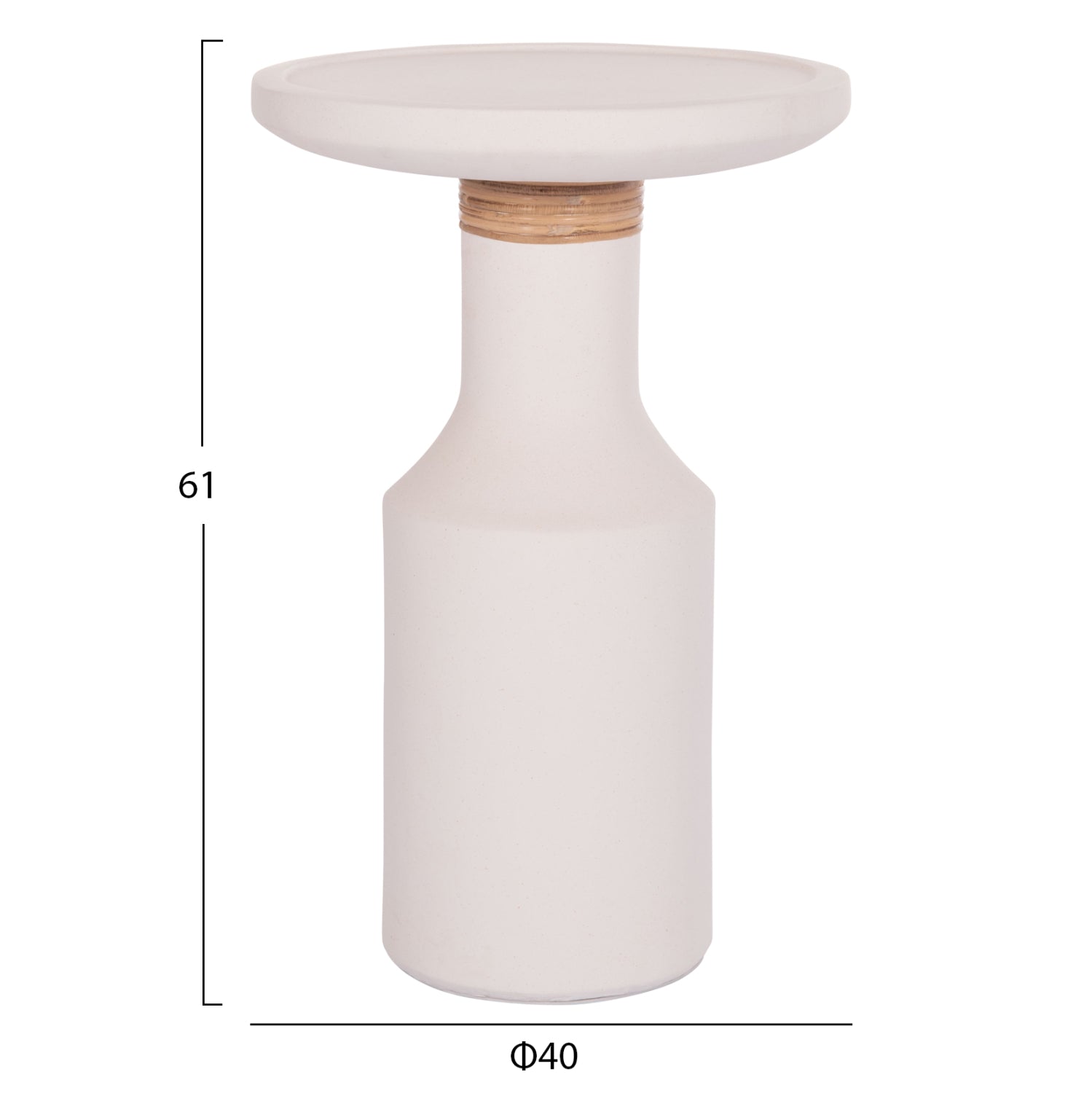 Помощна маса TRED бял цвят Φ40x61см