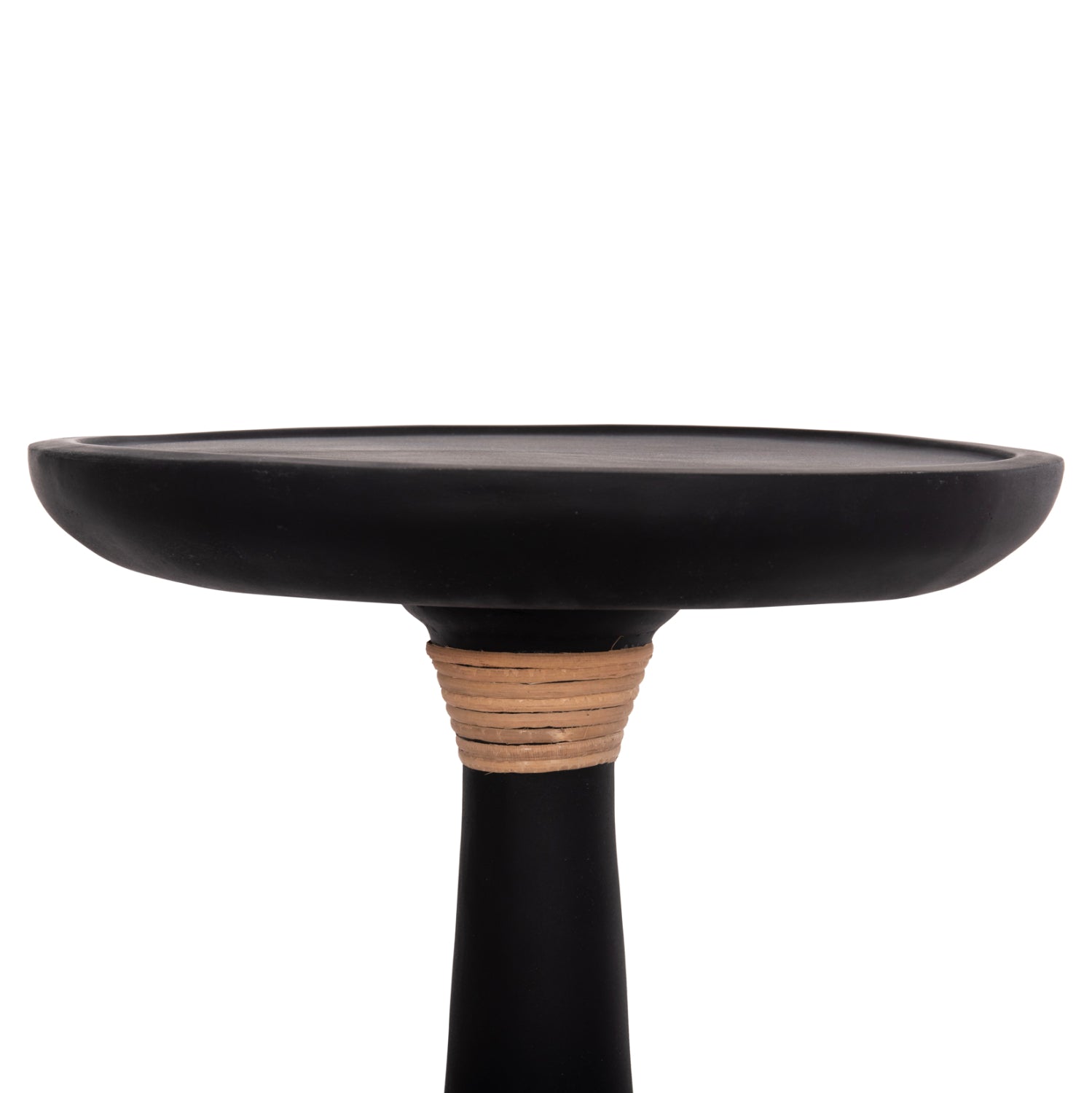 Странична маса за лампа TORG фиброцимент черна φ41x62cm.