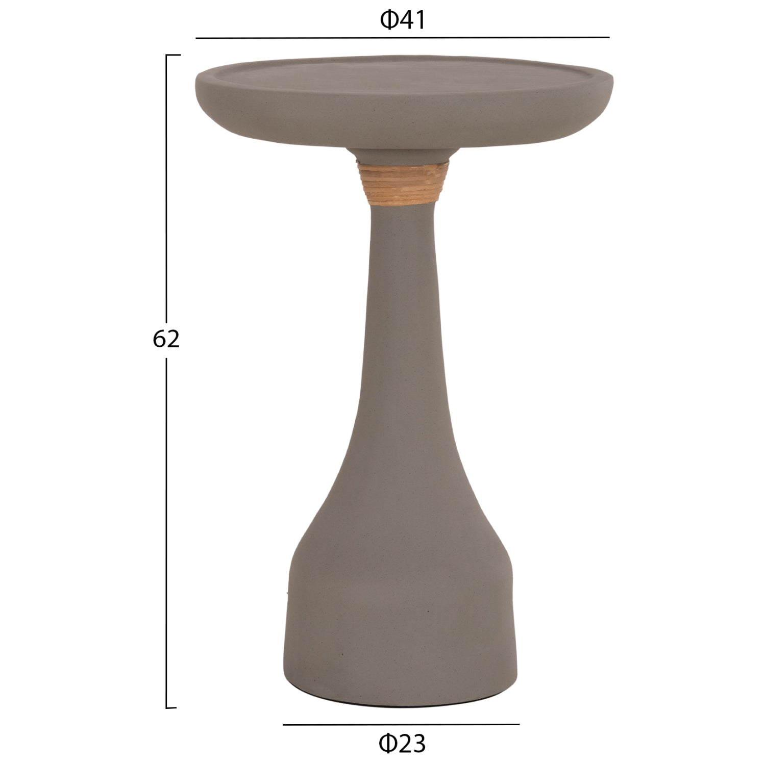 Помощна маса за лампа TORG фибро цимент сив φ41x62см.