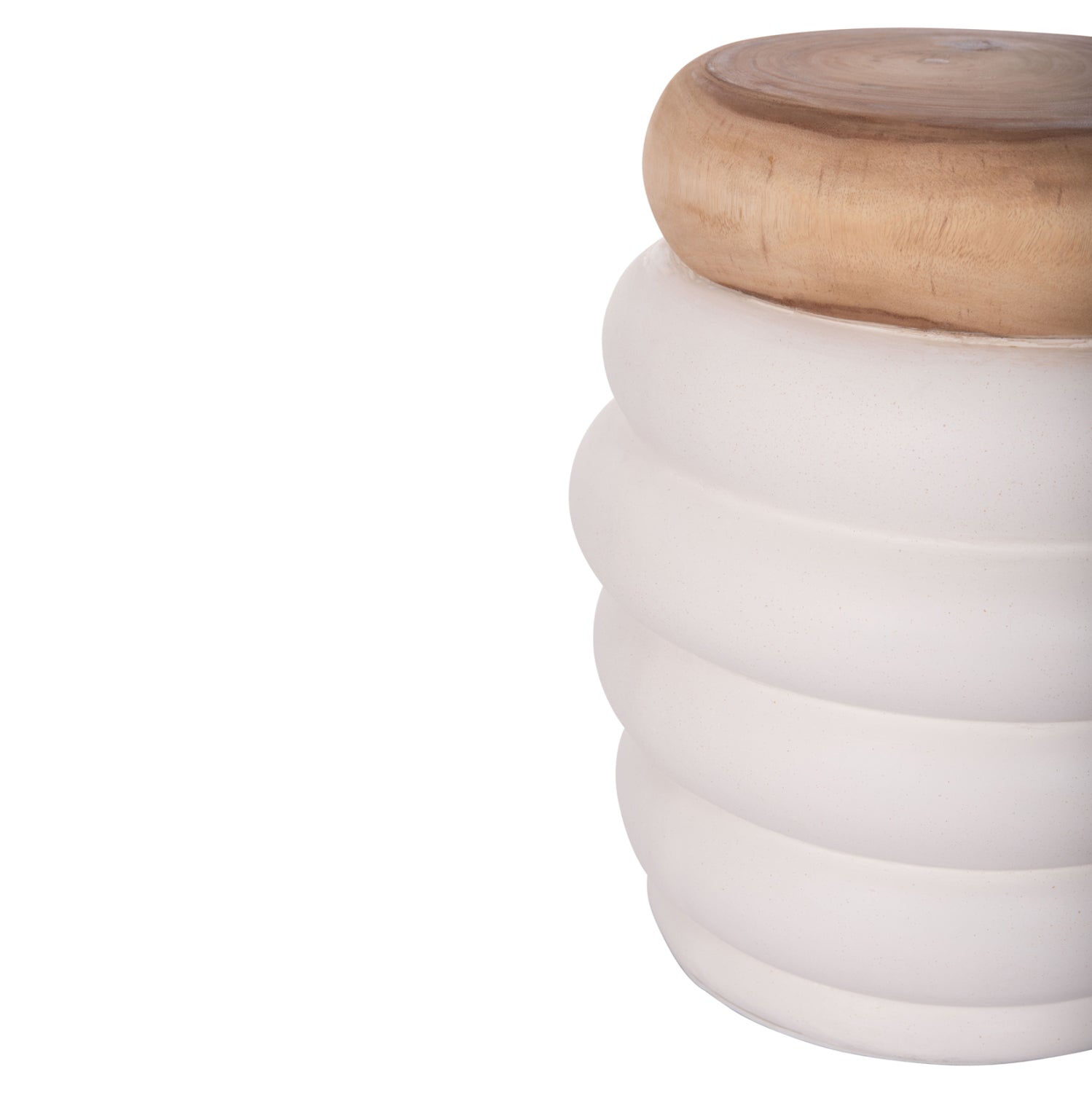 Странична маса PUFFAT естествен-бял цвят Φ45x46см