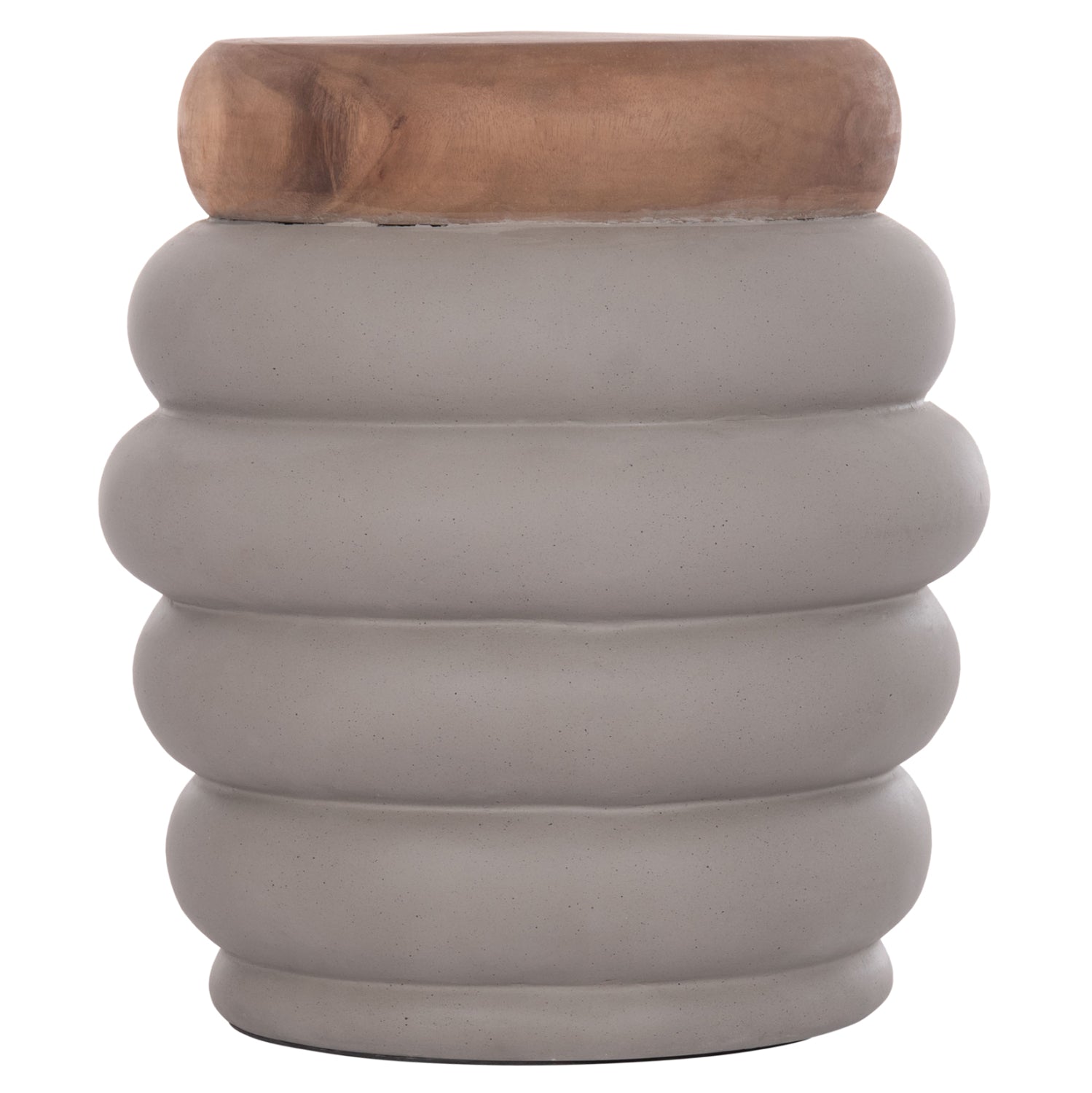 Странична маса PUFFAT естетсвен-сив цвят Φ45x46см