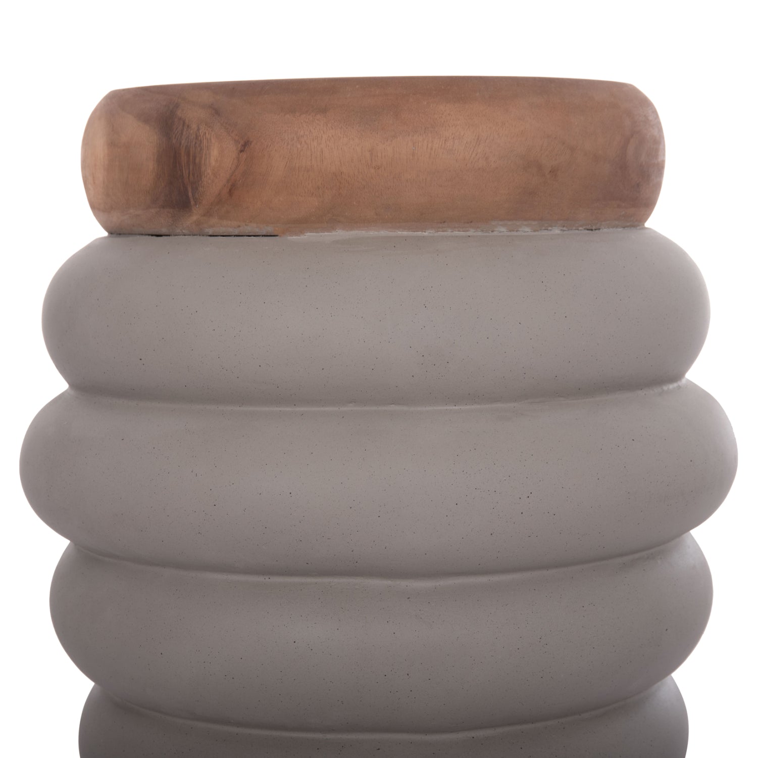 Странична маса PUFFAT естетсвен-сив цвят Φ45x46см