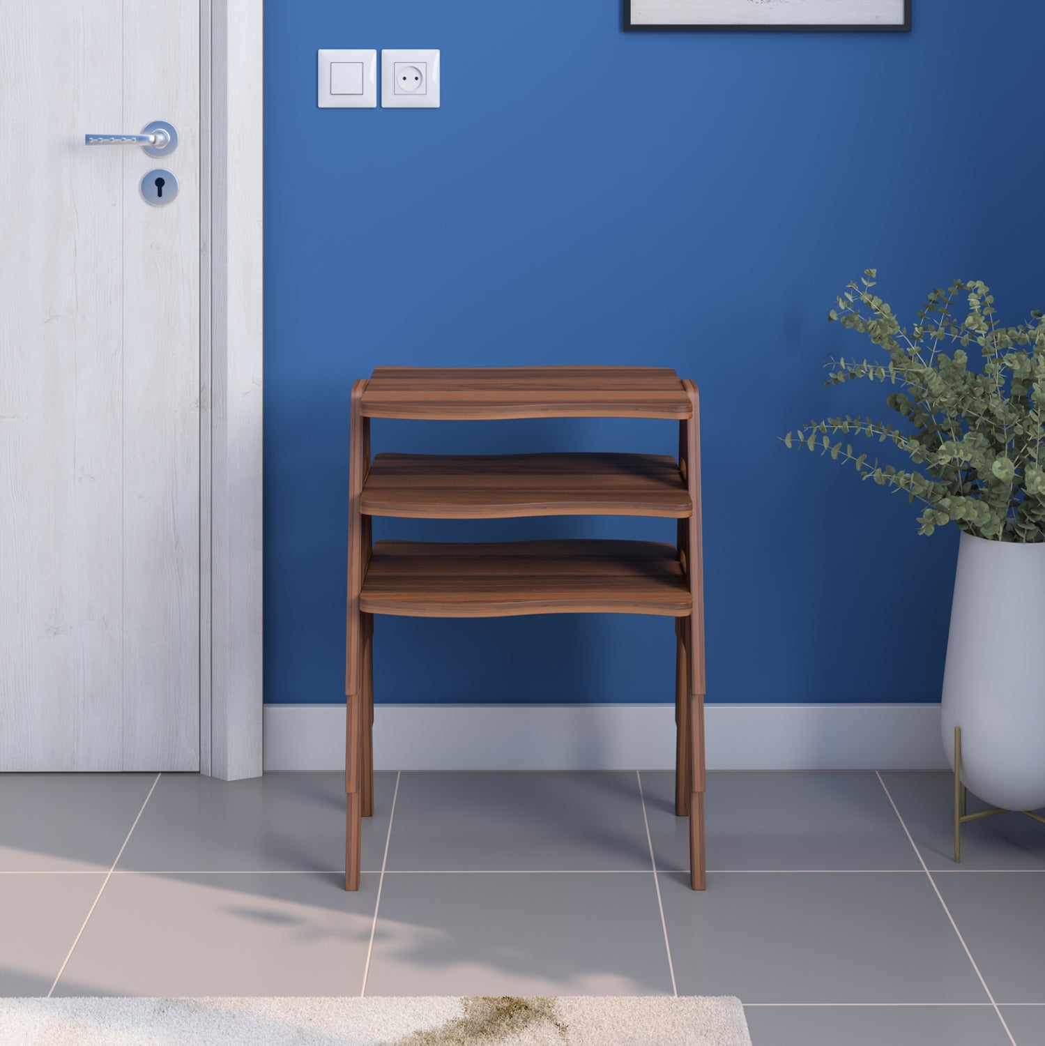 Комплект холни маси 3 бр ESSENT орех цвят 45x35x40см