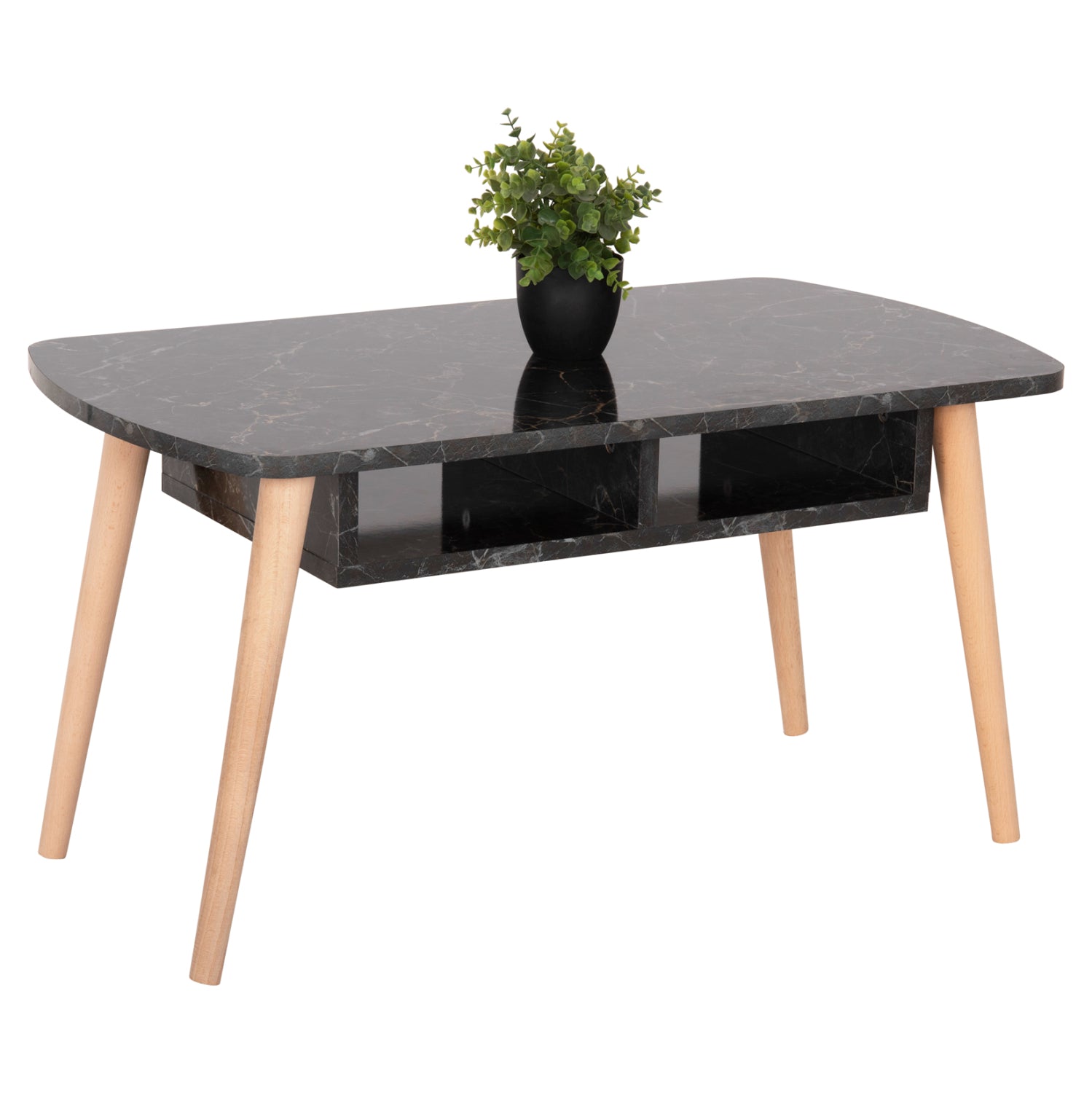 Холна маса IVEN цвят черен-естествен 90x50x47,5см