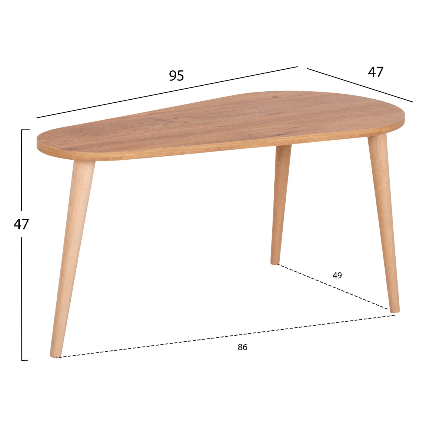 Комплект холни маси 2 бр APRILIA естествен-бял цвят 94x47x47см