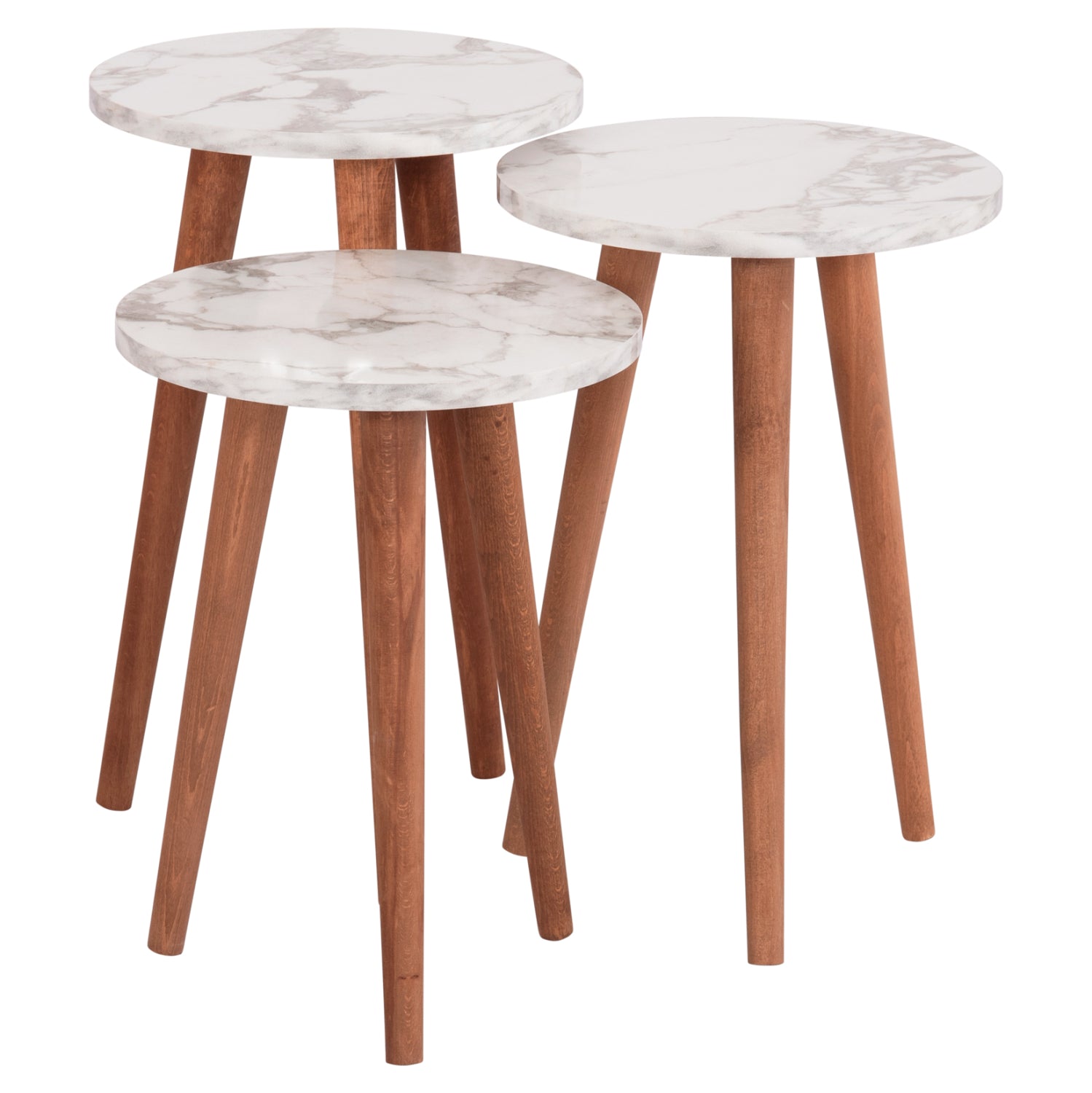 Комплект холни маси 4 бр VITAL бял-орех цвят