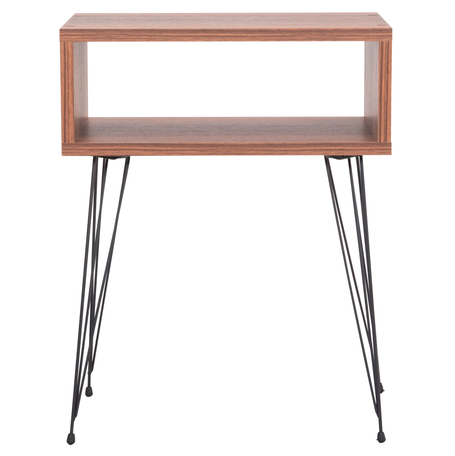 Нощно шкафче Todd метални крака в цвят орех и черно, 455x295x585 см