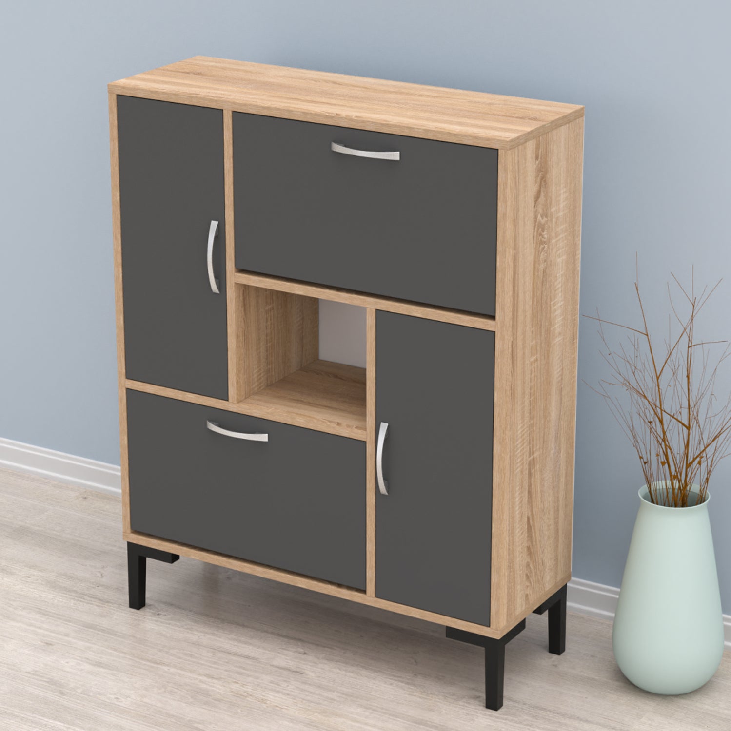 Шкаф за обувки MEDY цвят сонама-антрацит 85x30x108.5