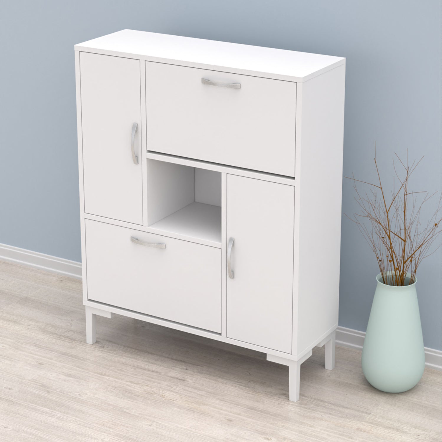 Шкаф за обувки MEDY бял цвят 86,5x30x109