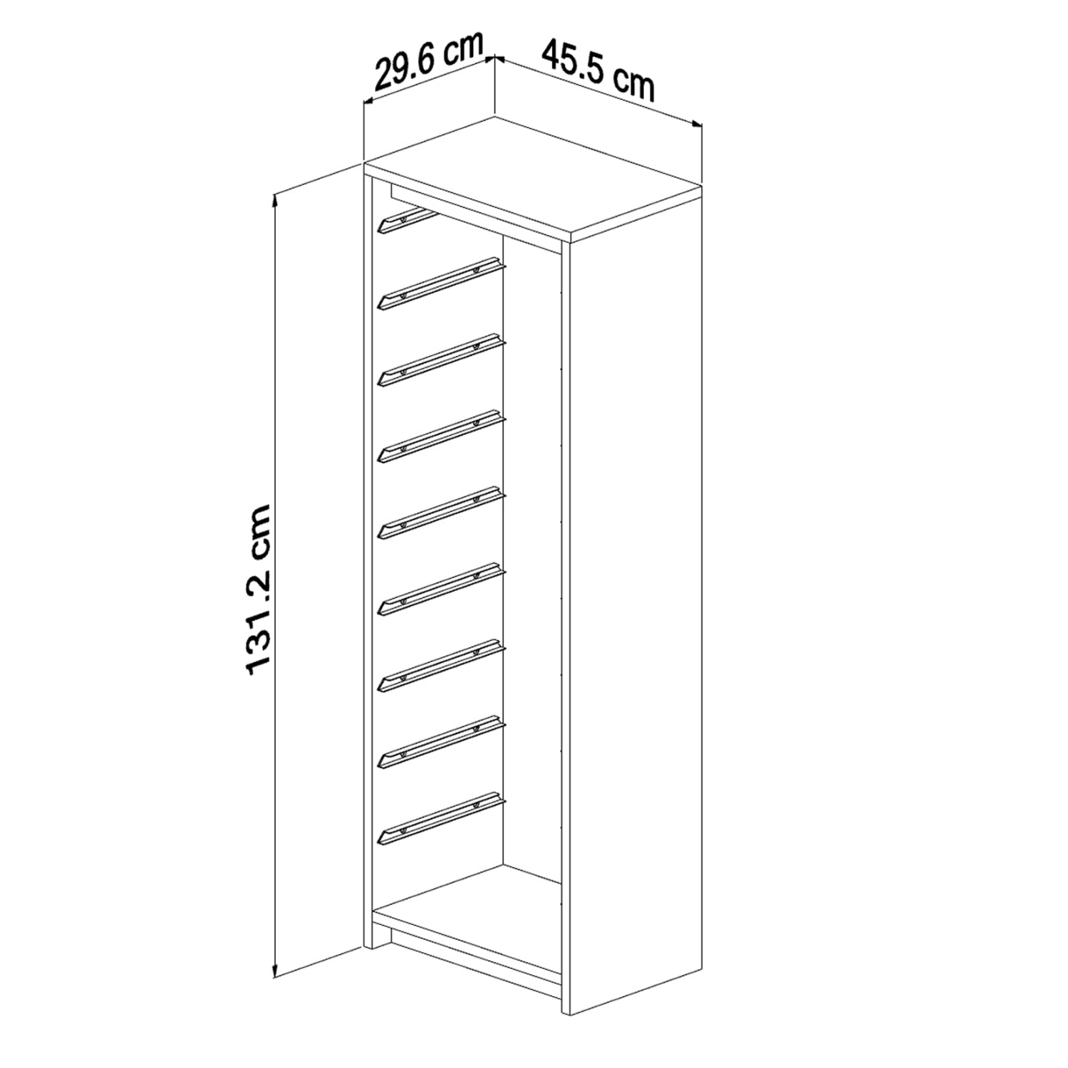 Етажерка SANI цвят сонама 45,5x29,6x125