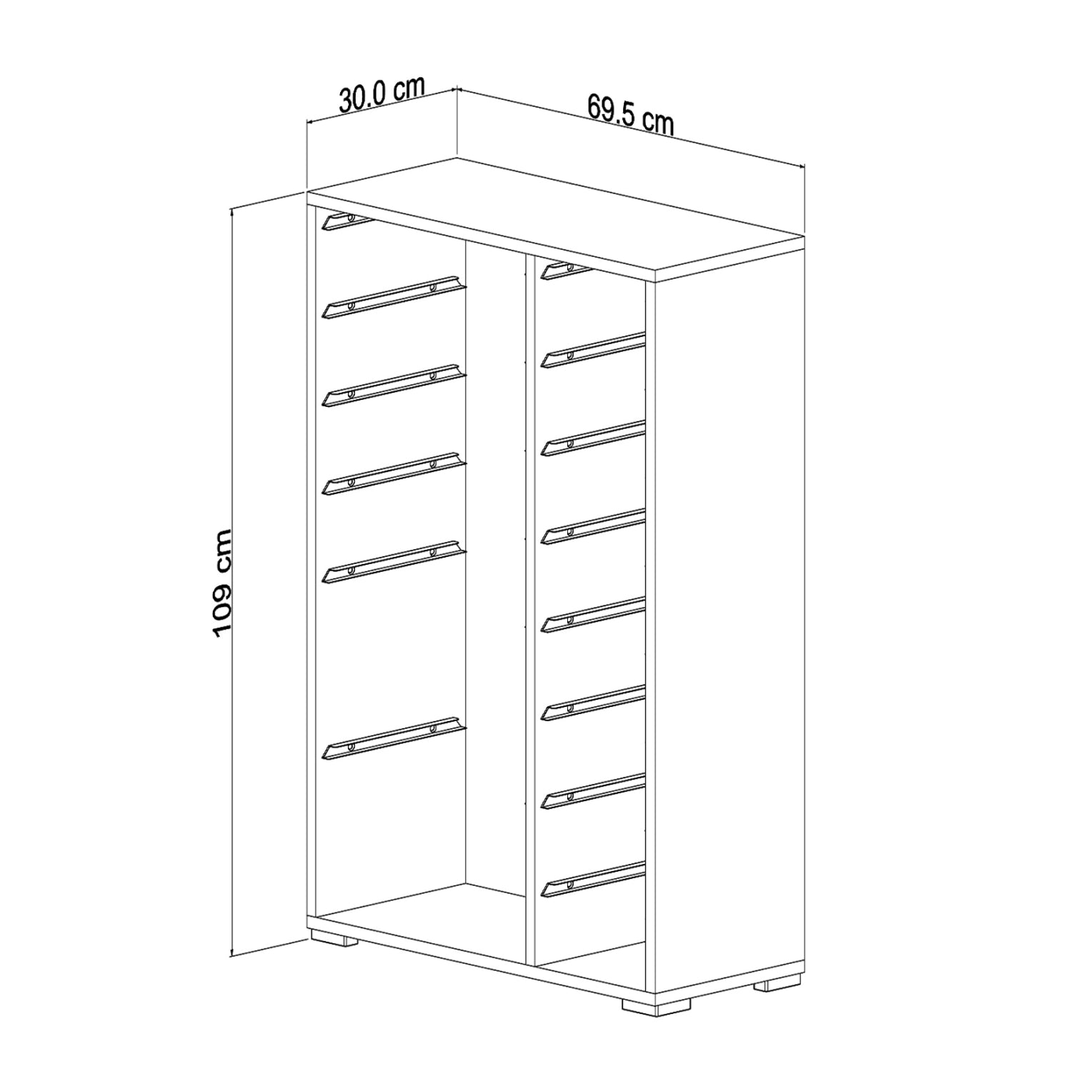 Етажерка SANI бял цвят 69,5x30x109см
