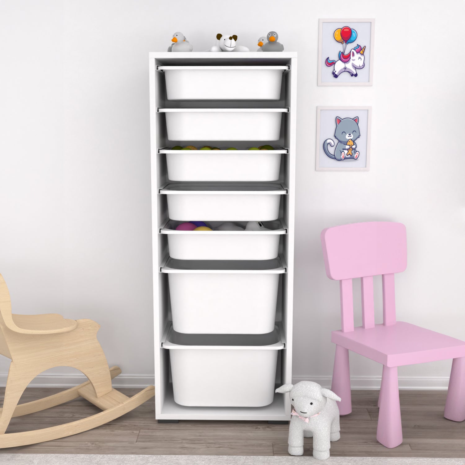 Етажерка SANI бял цвят 45,5x30x122