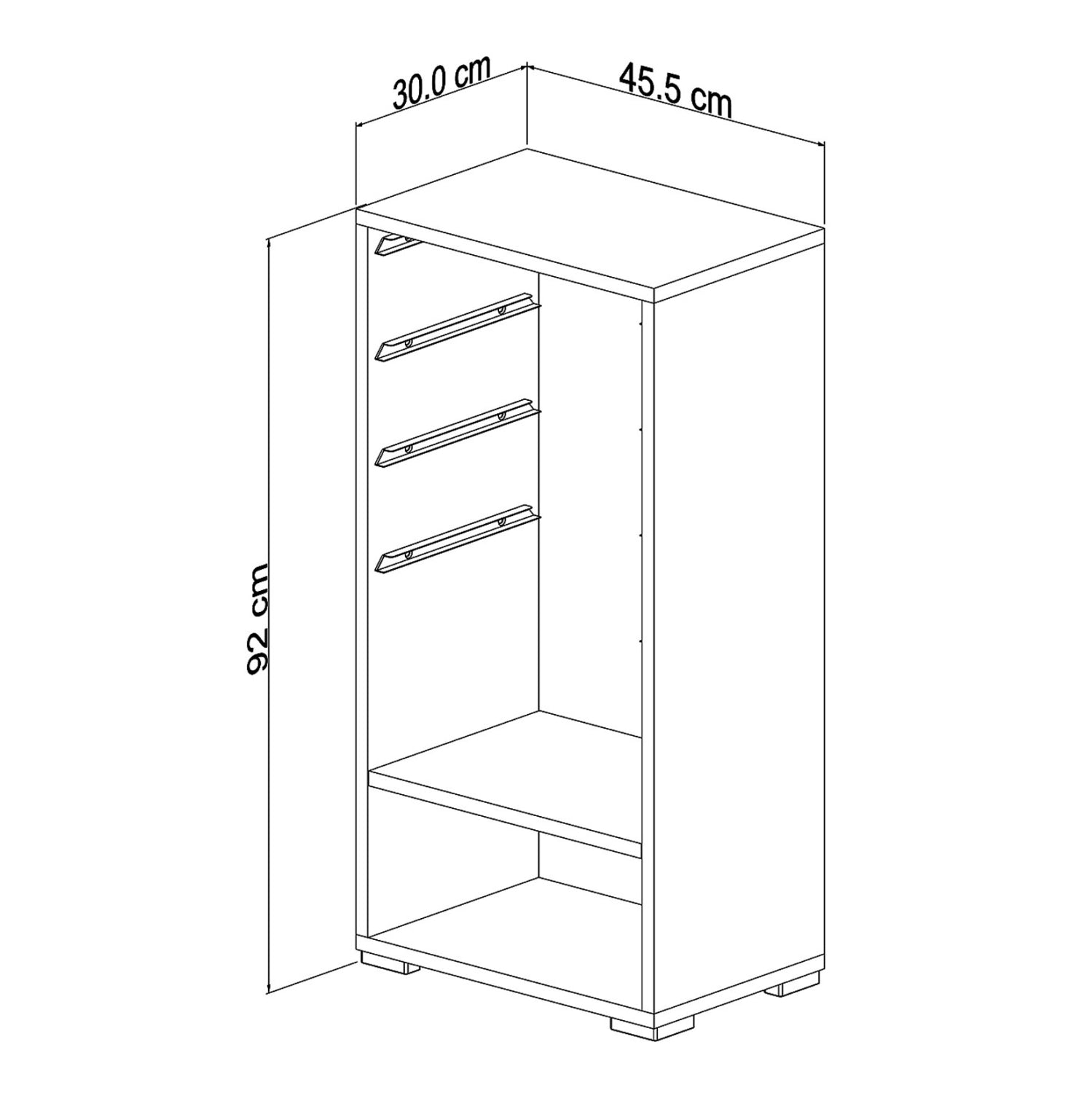Етажерка Сани с 4 чекмеджета бял цвят 45x30x90cm