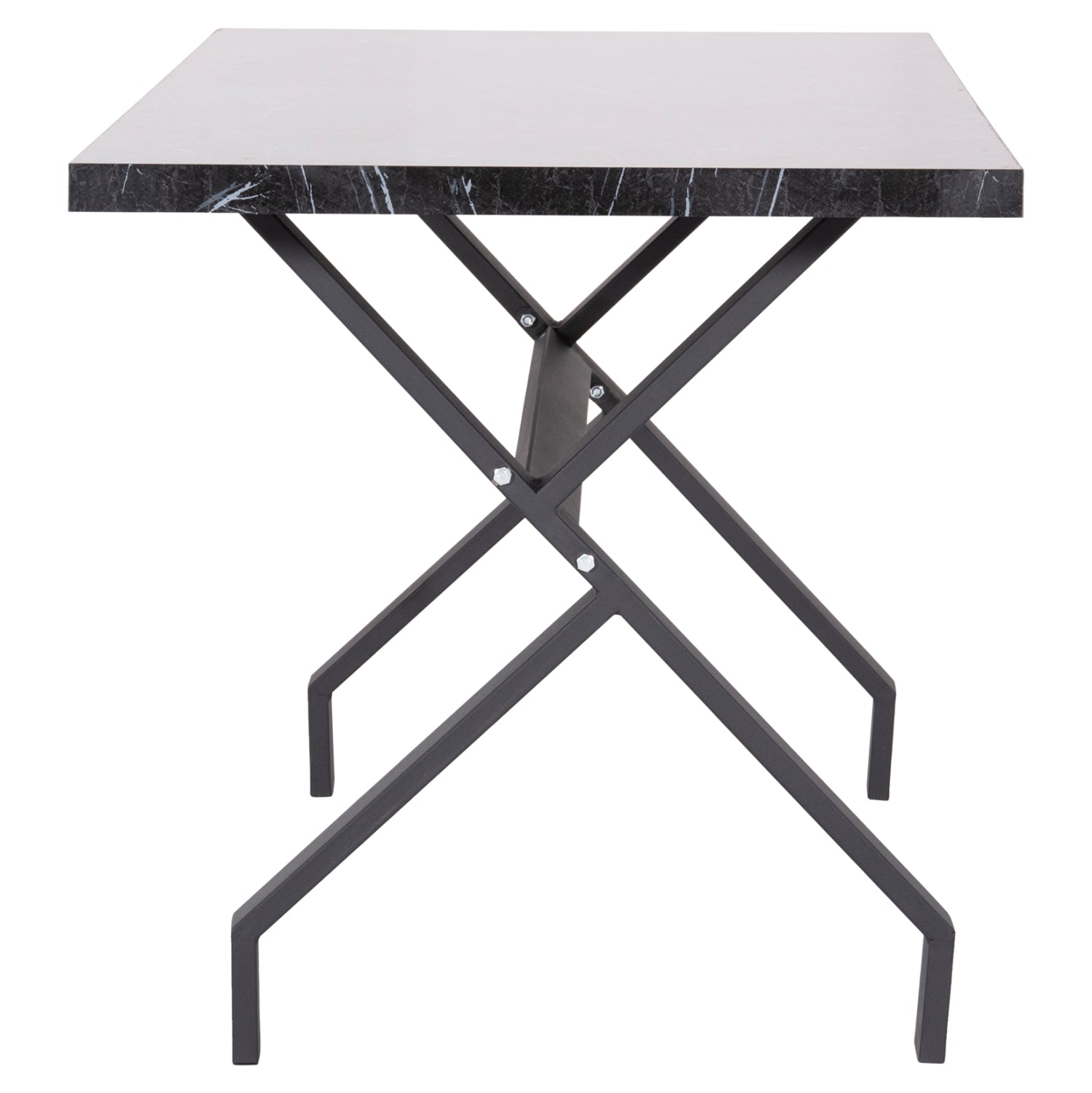 Трапезна маса LANA меламин черен мрамор - черни метални крака 140x70x72.5см