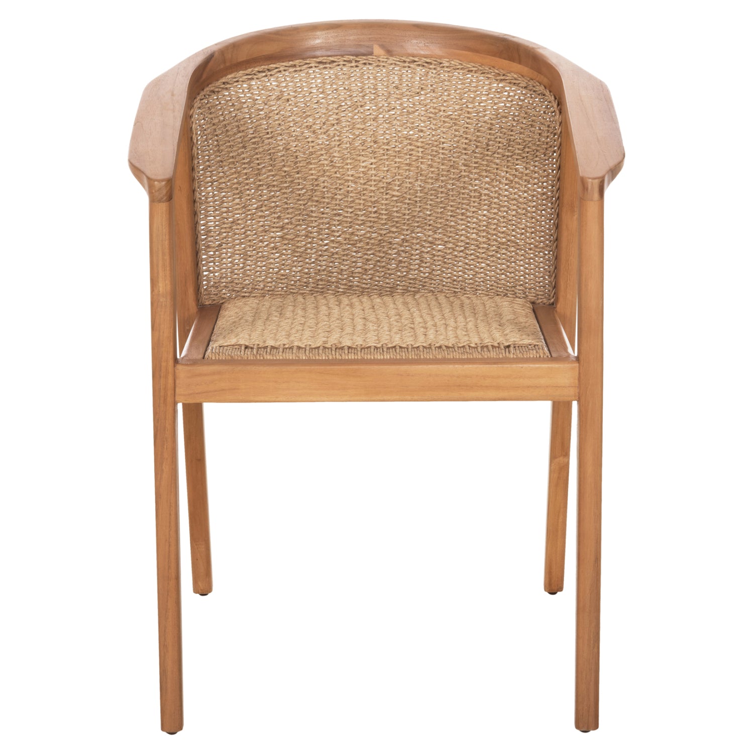 Кресло Ренли тиково дърво/въже 60x59x82см.