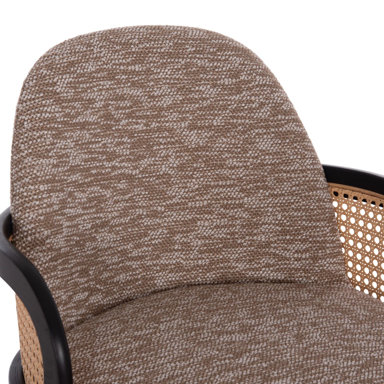 Бар стол Becker черен--кафяв плат 50x52x100см