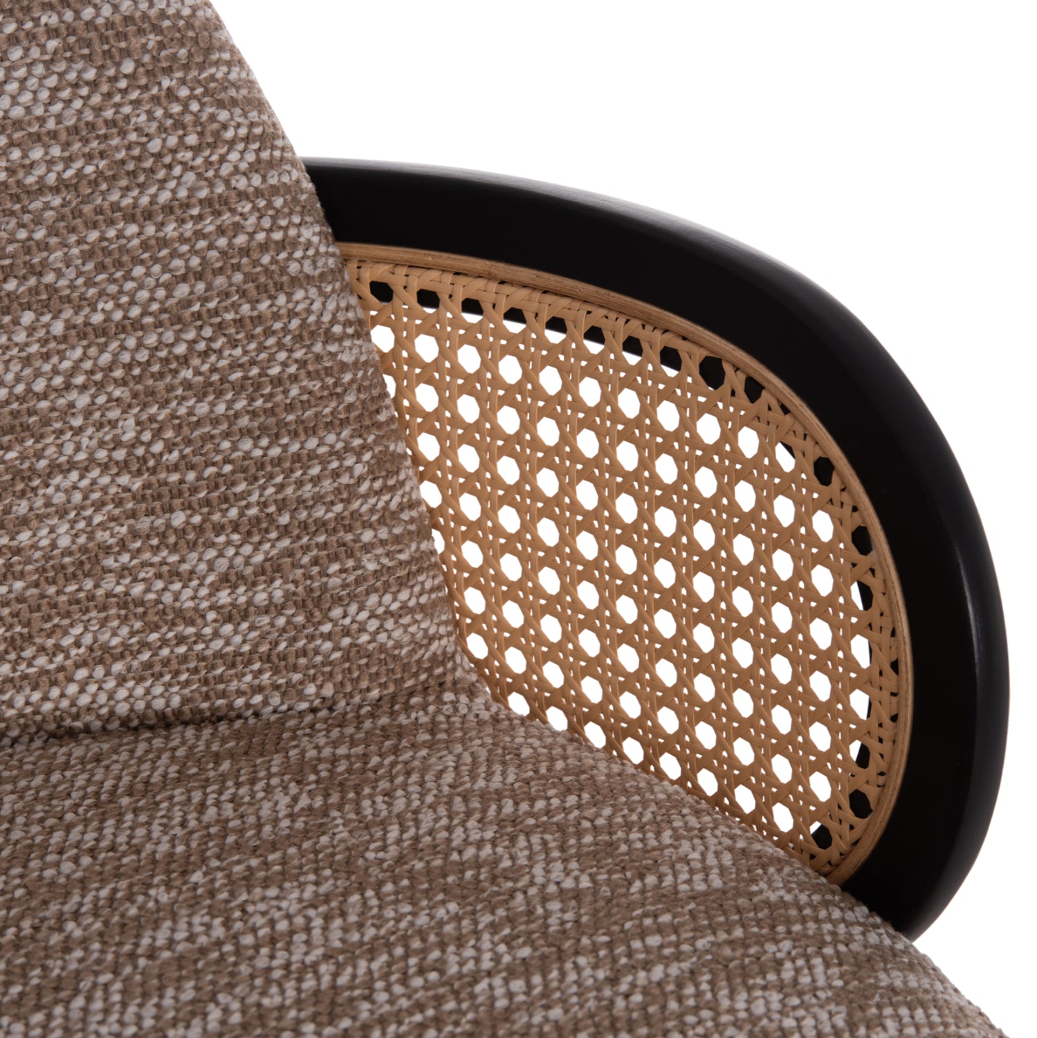 Бар стол Becker черен--кафяв плат 50x52x100см