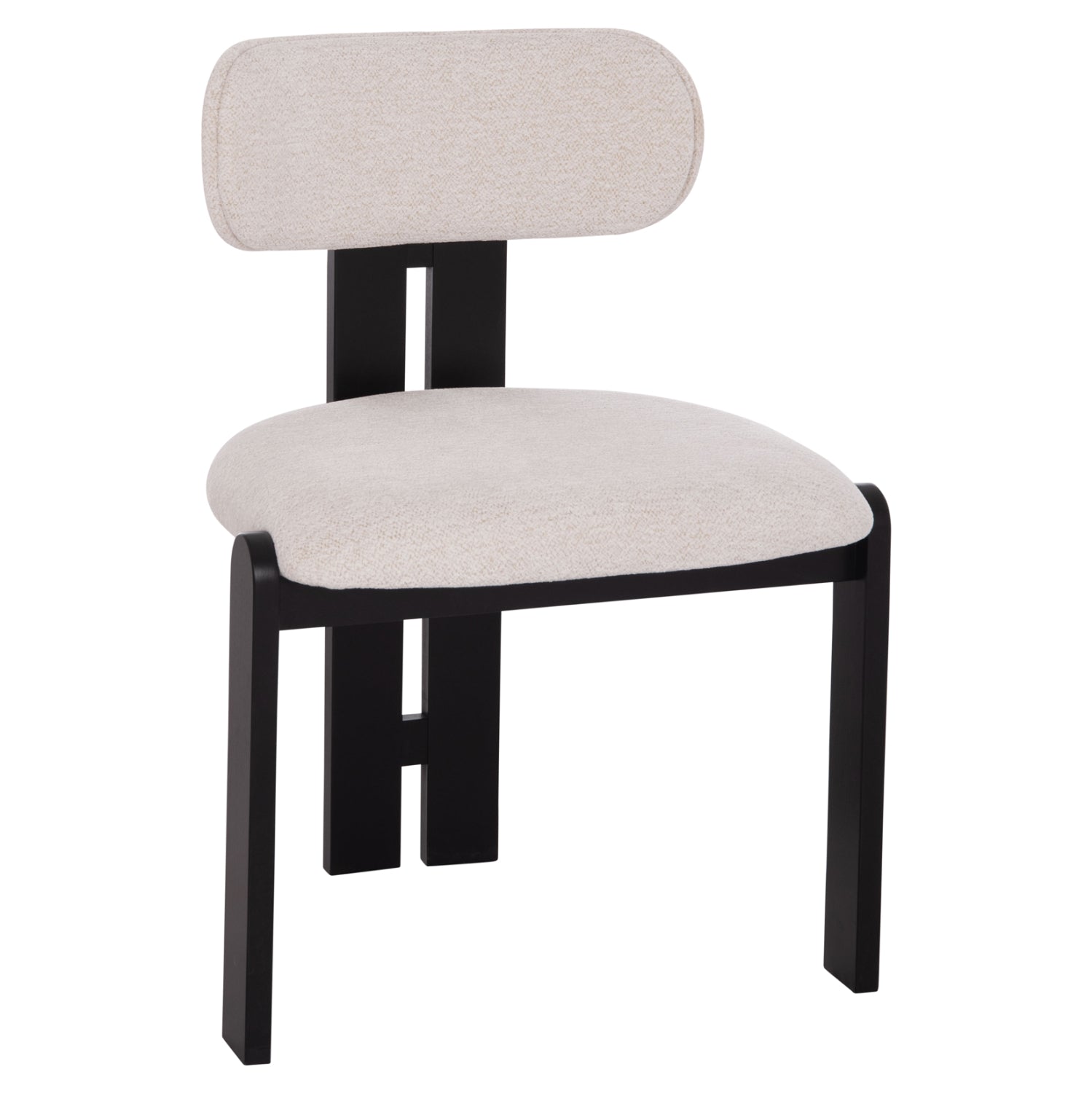 Трапезен стол Кarvo черна дамаска/дървени крака  в черно 57x50x78.5см.