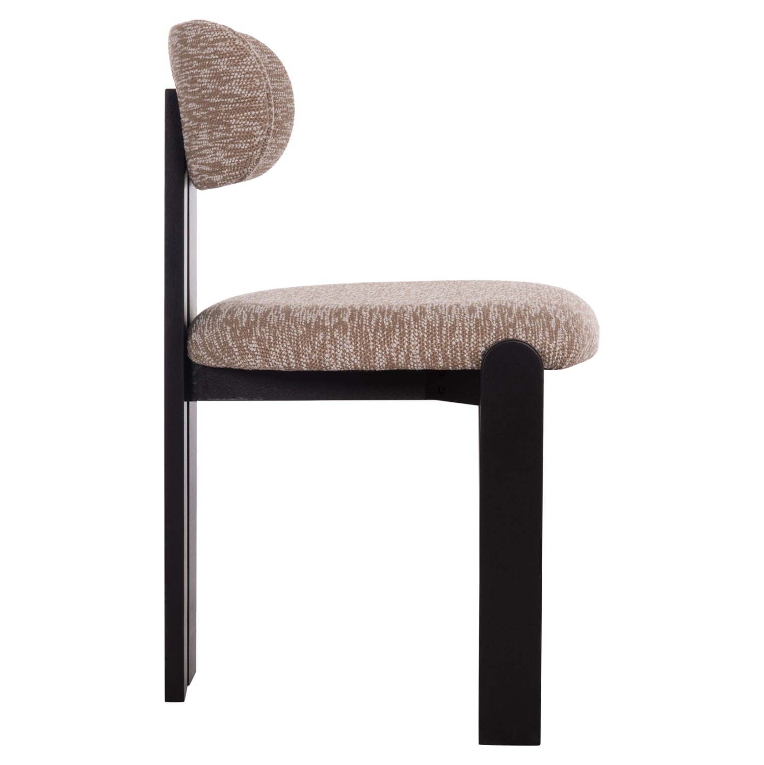 Трапезен стол Кarvo кафява дамаска/дървени крака в черно 57x50x78.5см.