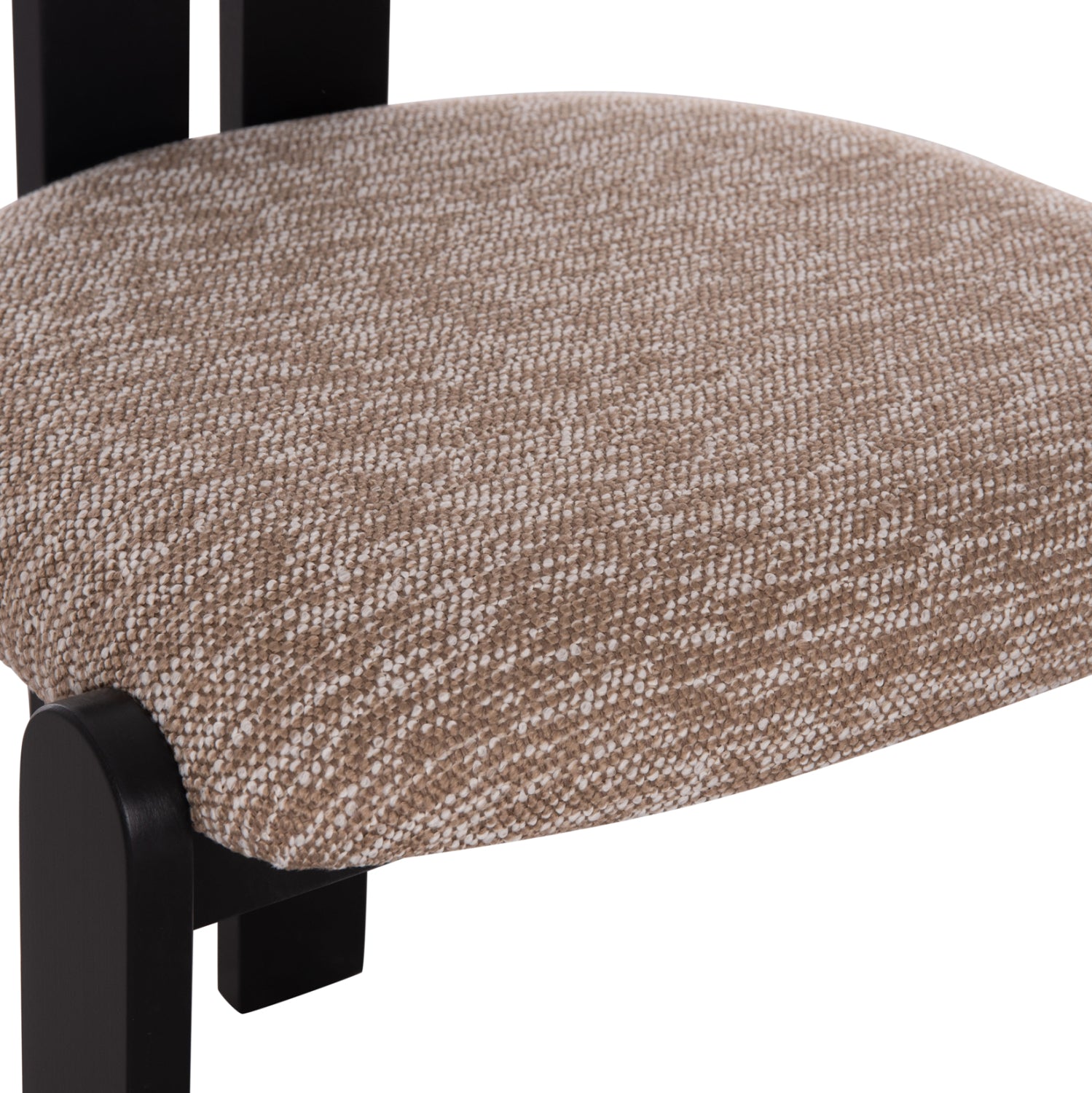 Трапезен стол Кarvo кафява дамаска/дървени крака в черно 57x50x78.5см.