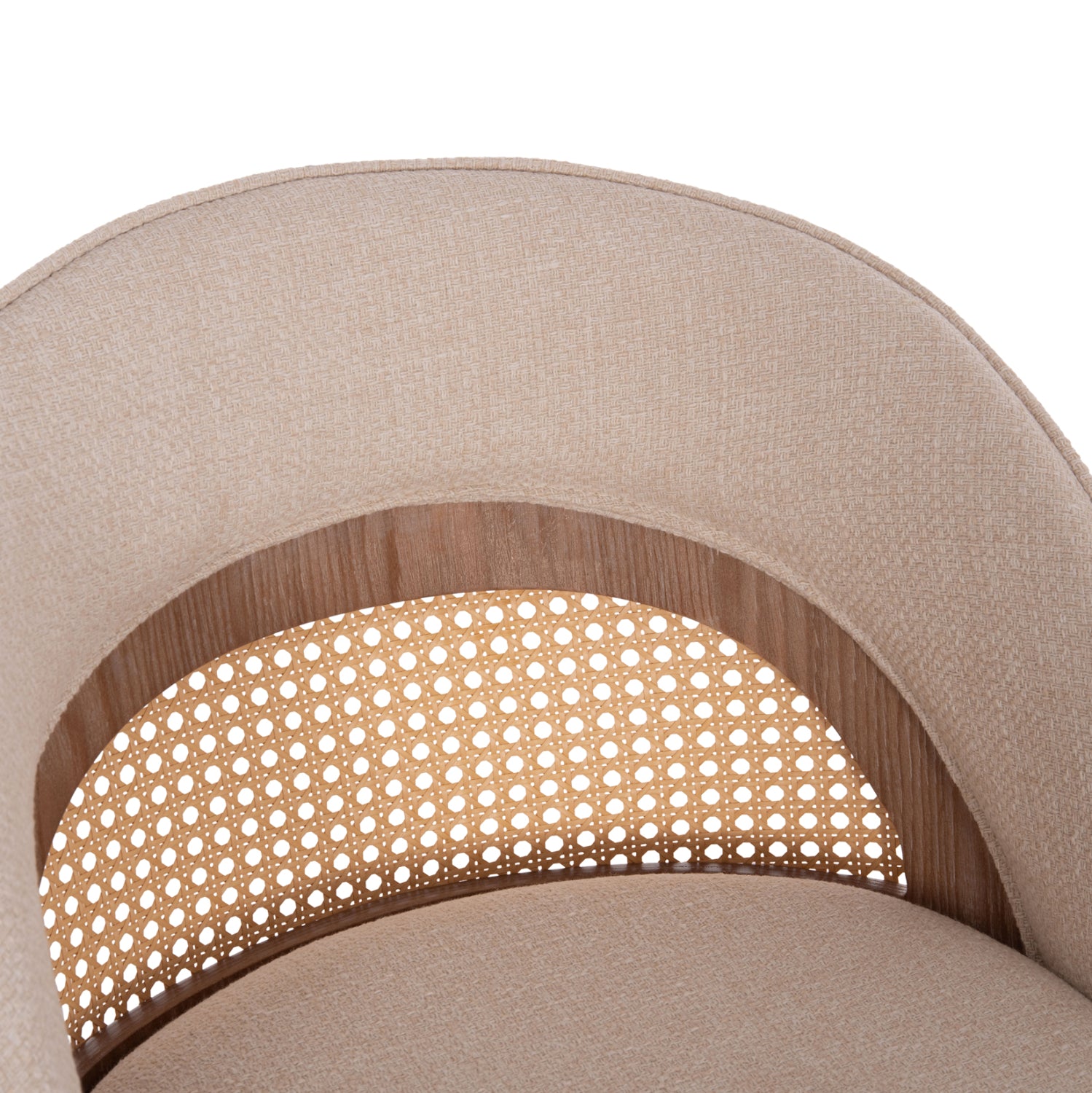 Въртящ се бар стол Riki-бежовa дамаска/дървени крака 51x53x94см.