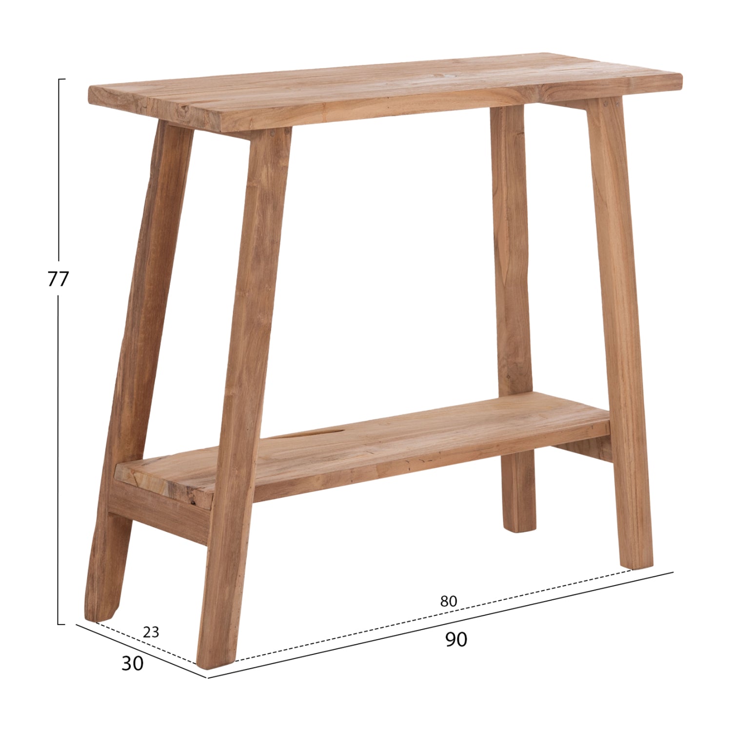 Конзола TALIBER  тиково дърво в естествен цвят 90х30х77см