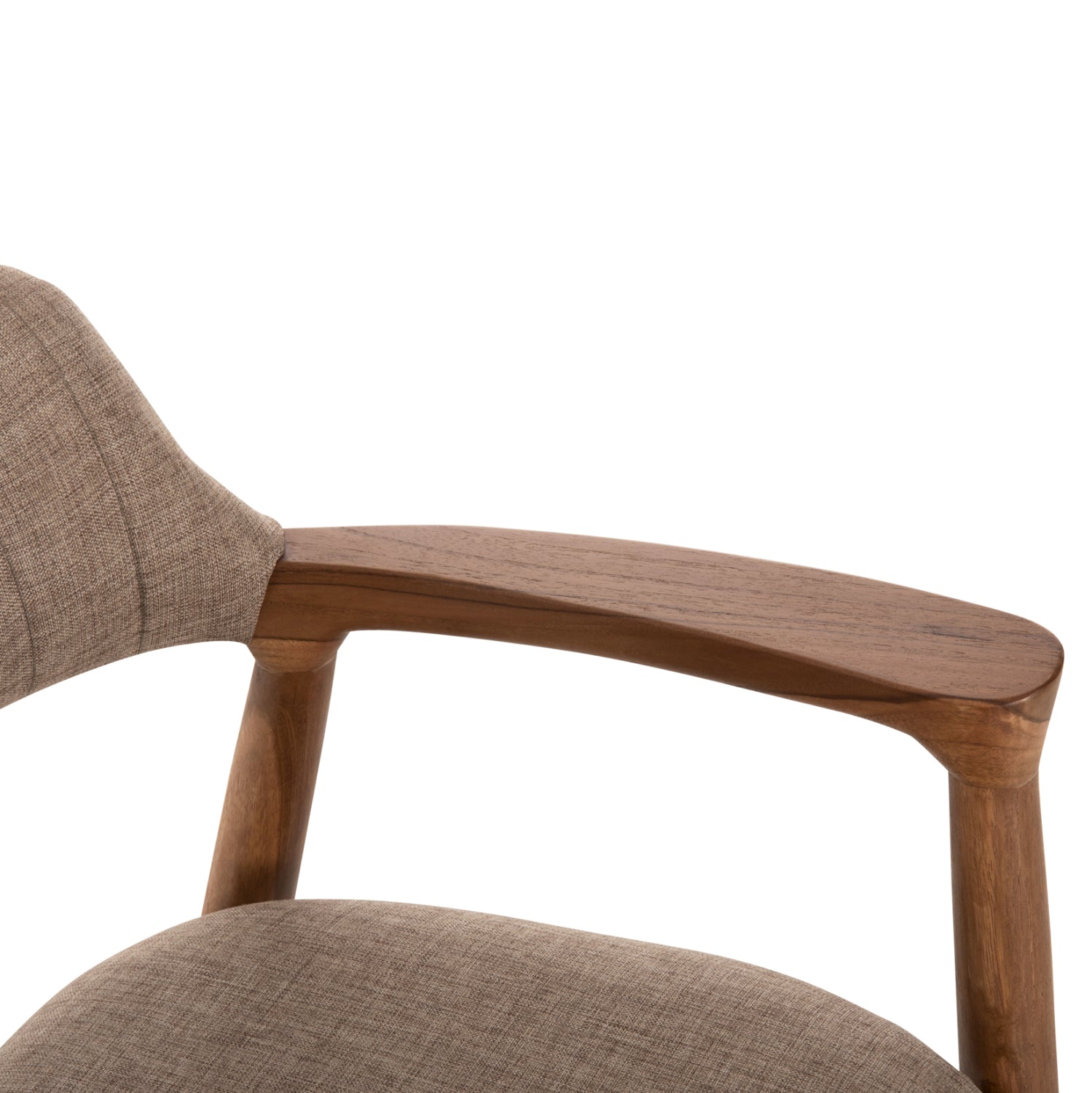 Кресло Джеймс тиково дърво /бежова дамаска 57x52x76