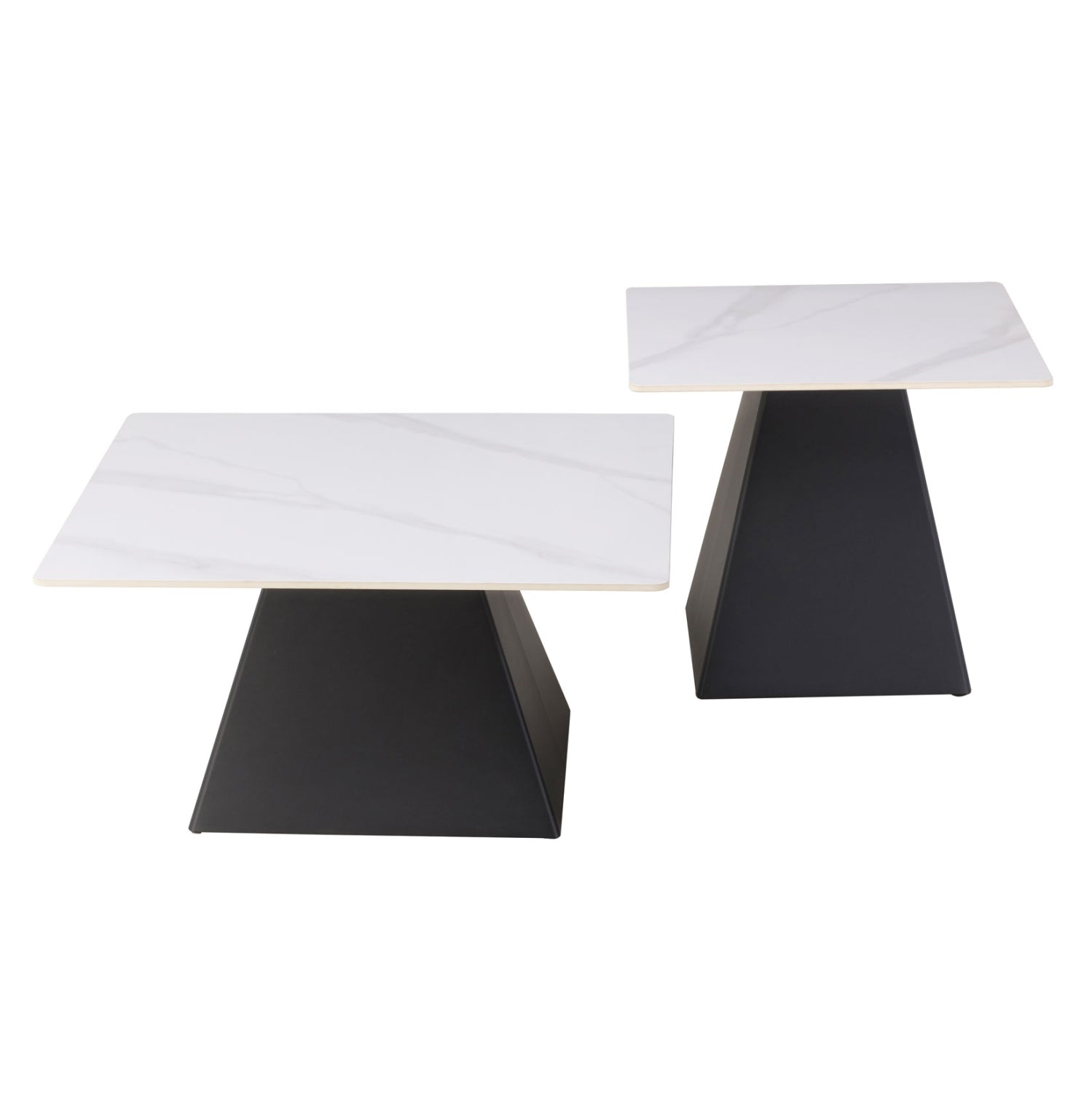 Комплект холни маси 2 бр QUBER бял-черен цвят