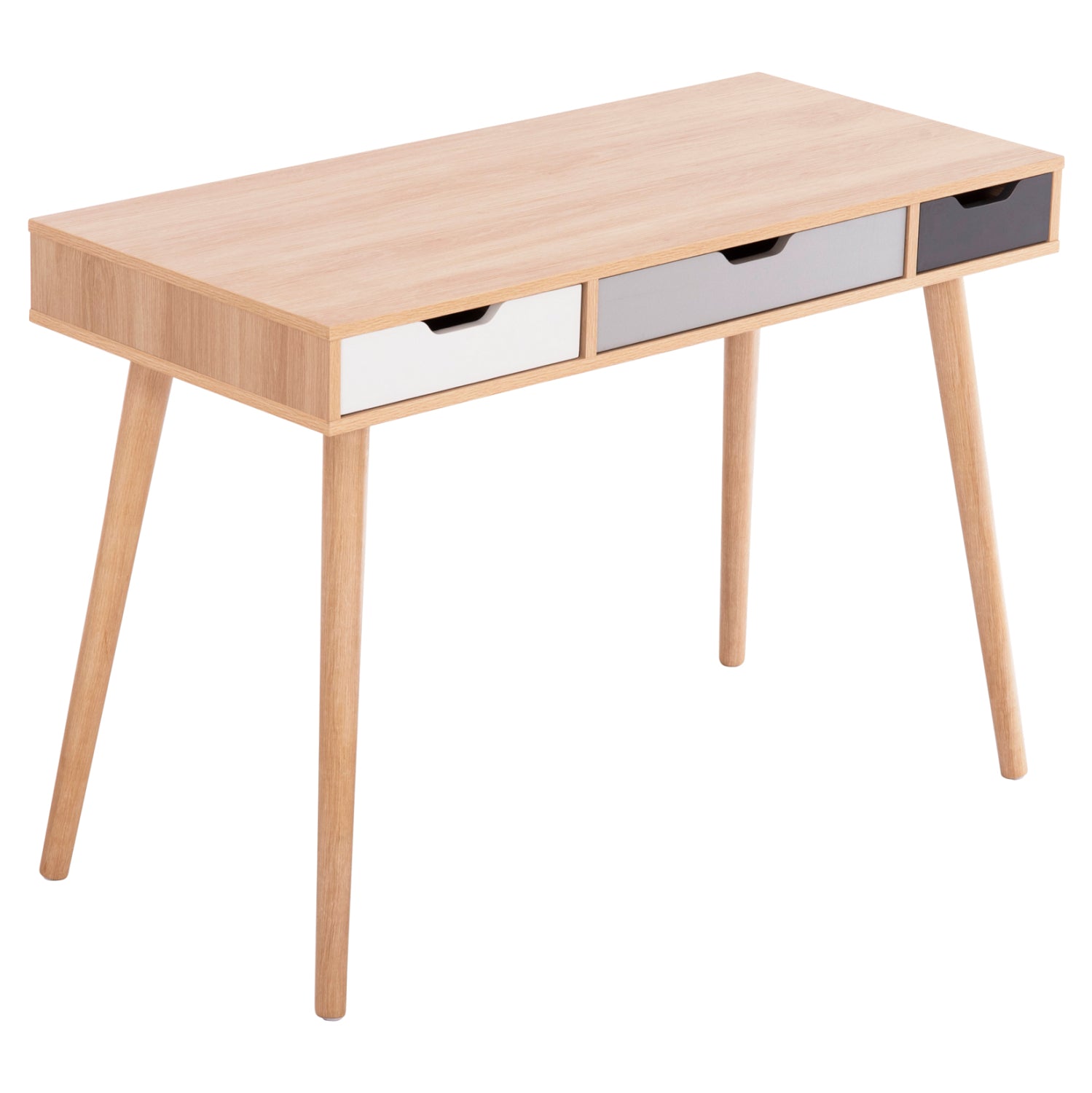 Меламиново бюро gaet в цвят sonama-сиво-бяло-бежово 110x50x76.5см