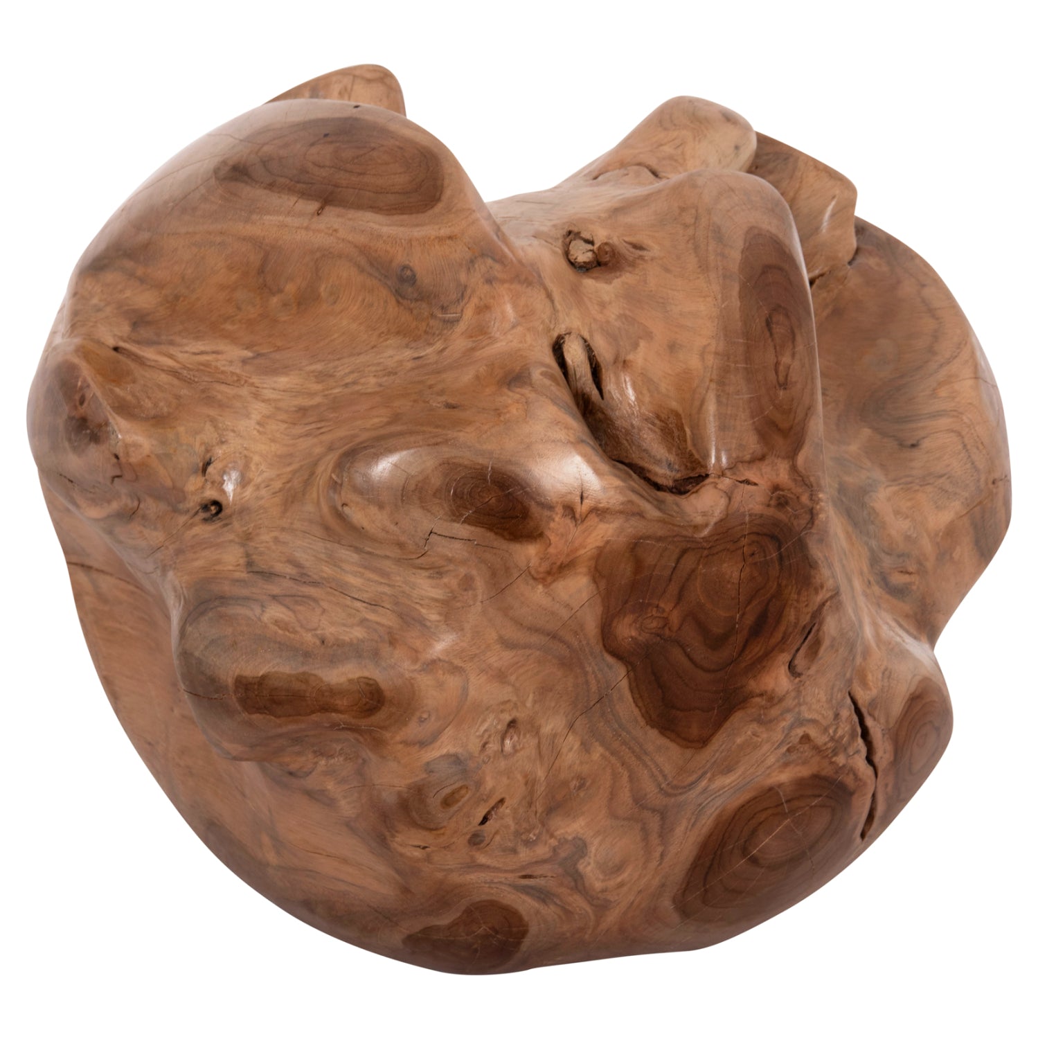 Декоративна подова неправилна топка Clemor- тиково дърво – естествена φ30см