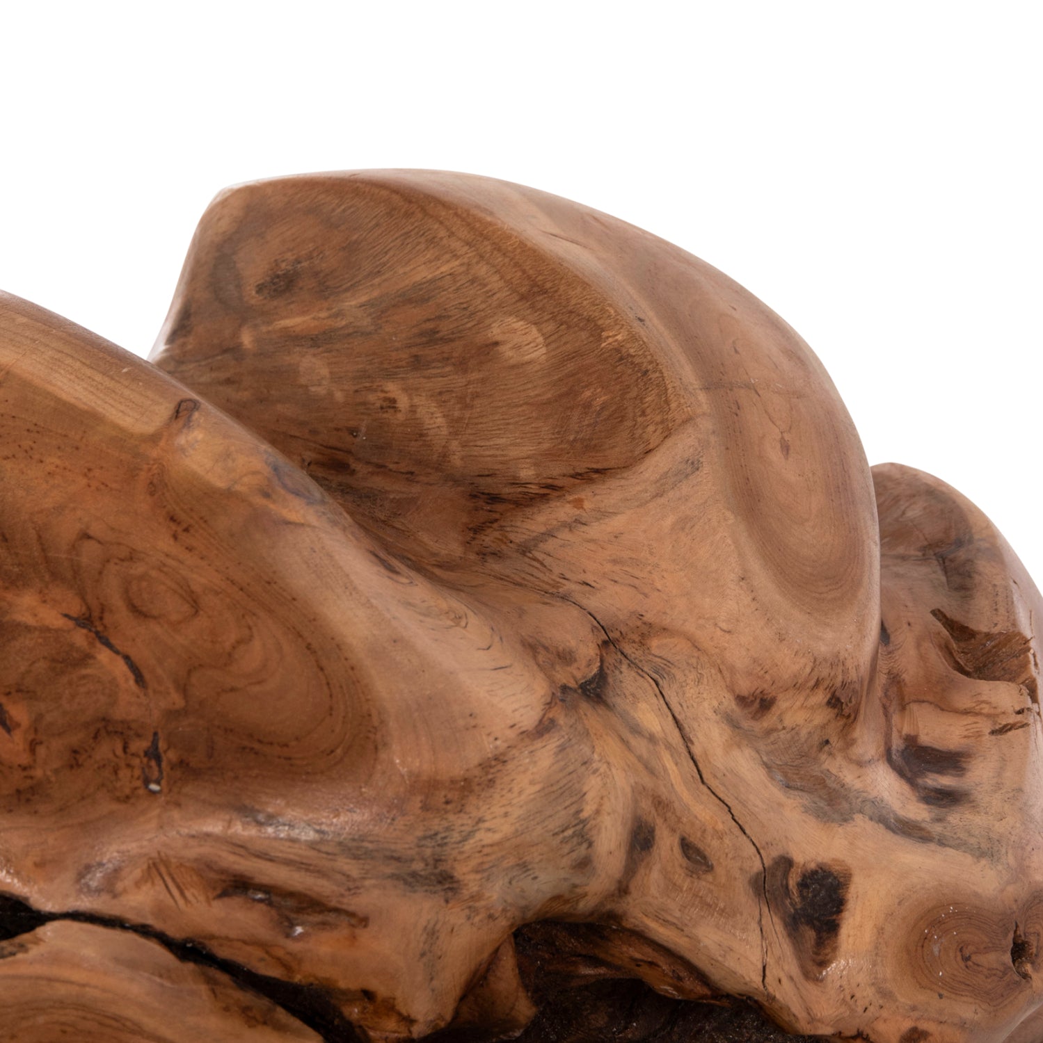 Декоративна подова неправилна топка Clemor- тиково дърво - естествена φ40см