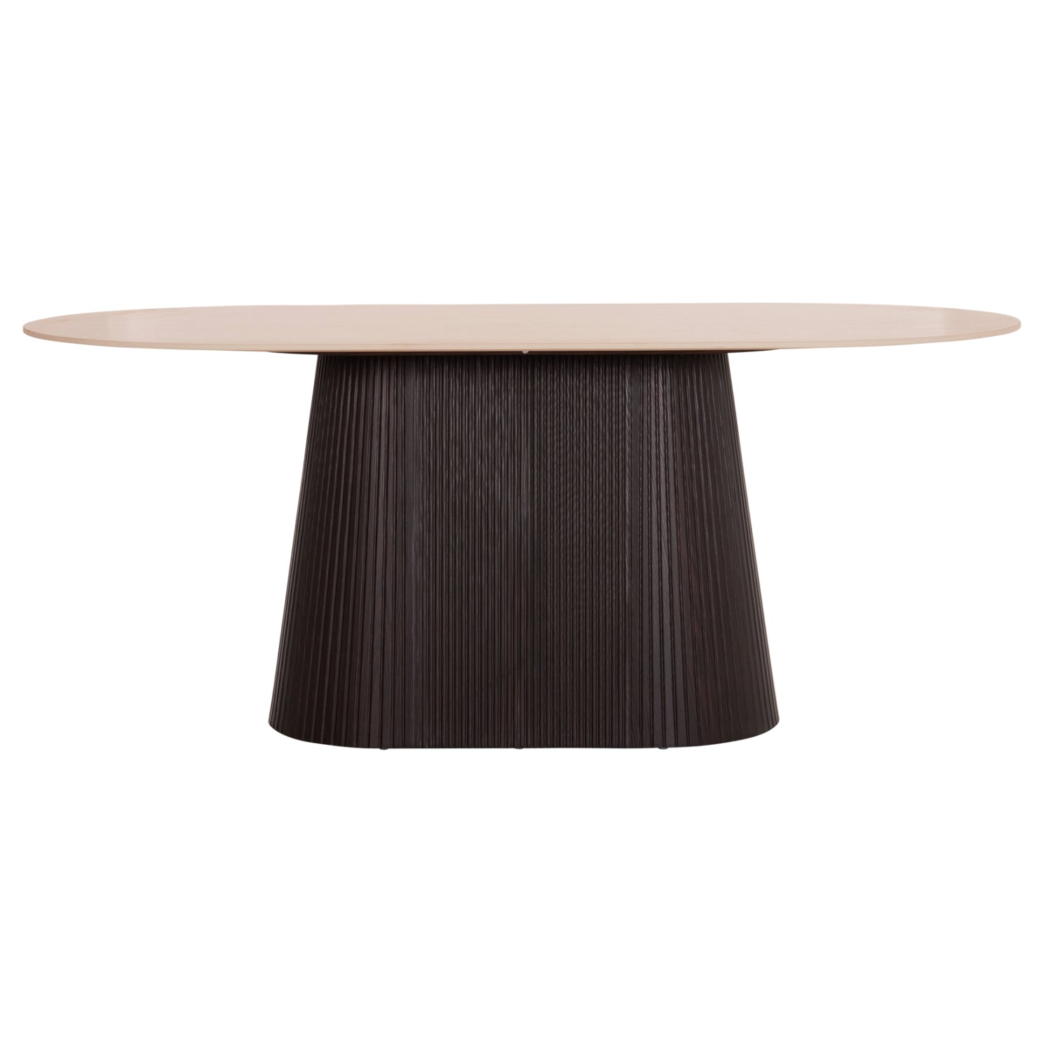 Трапезна овална маса CATER керамичен плот вид на травертин-основа мдф 188x98x78h