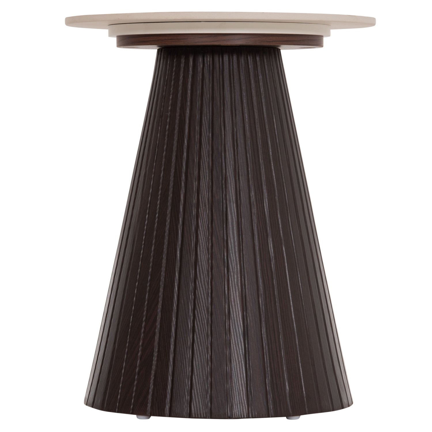 Странична маса CATER керамичен плот вид на травертин-основа мдф φ53x59h